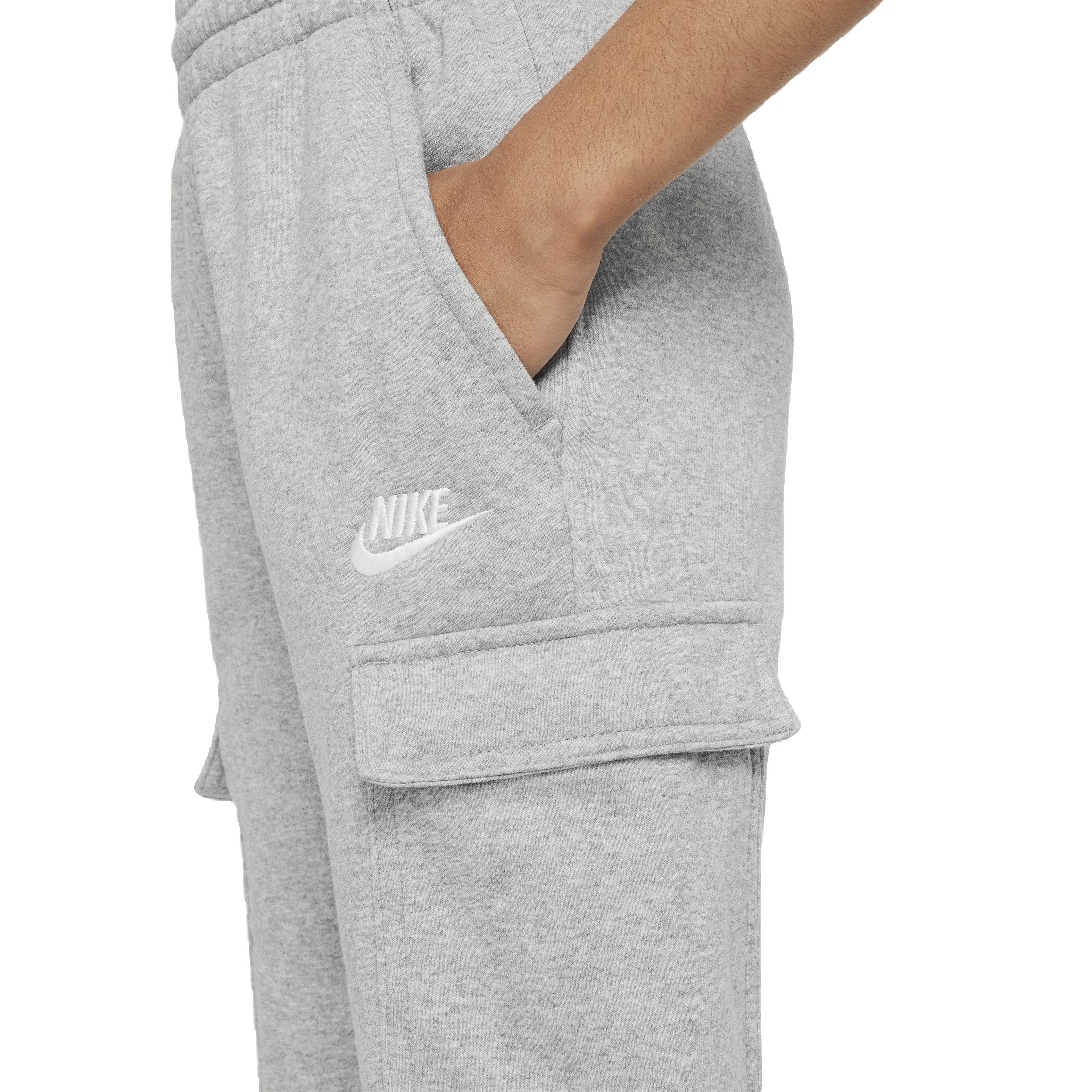 Nike Big Kids' Sportswear Club Fleece LBR Cargo Pants - Grey - GREY Thumbnail View 4