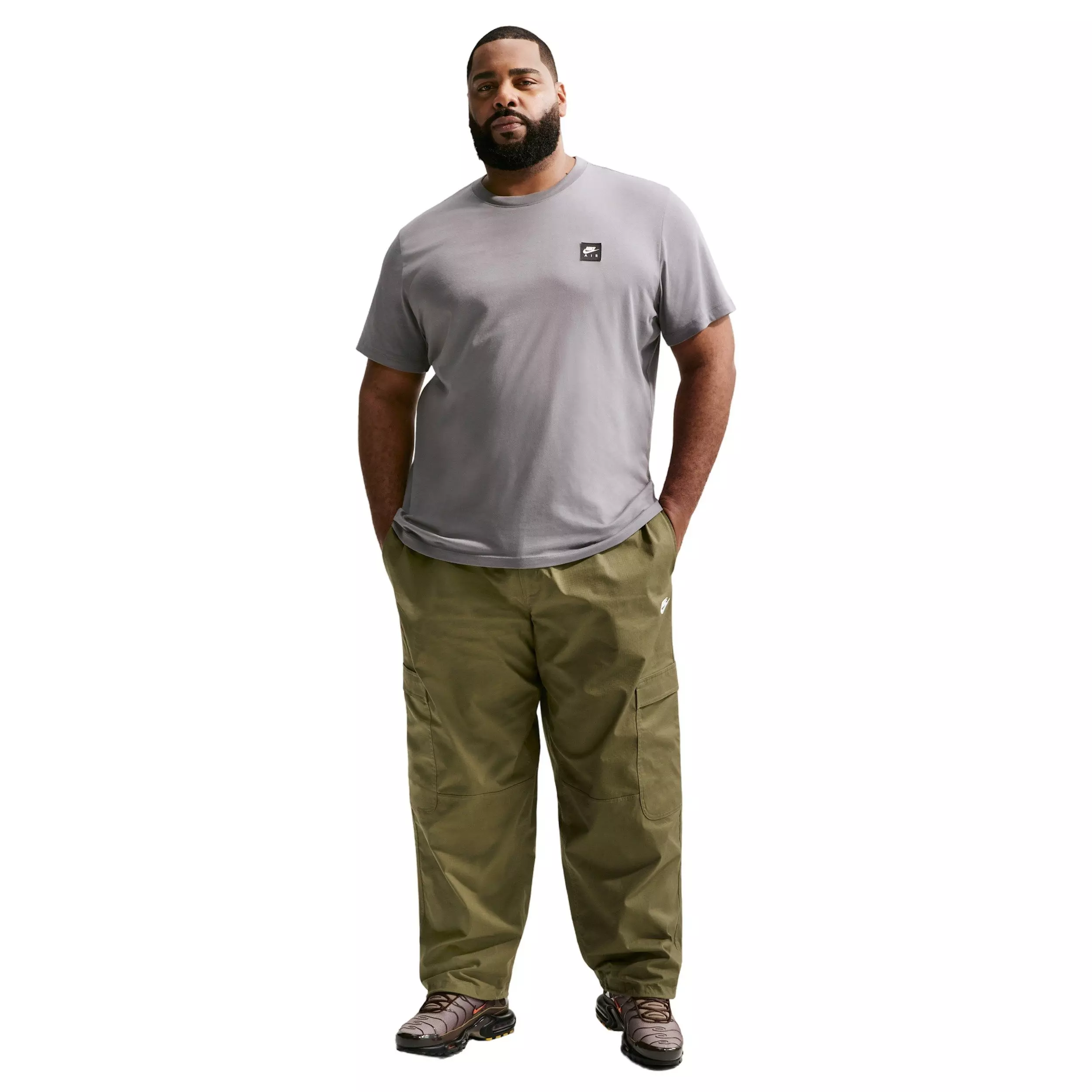 Nike Men's Sportswear Standard Air Patch T-Shirt - GREY