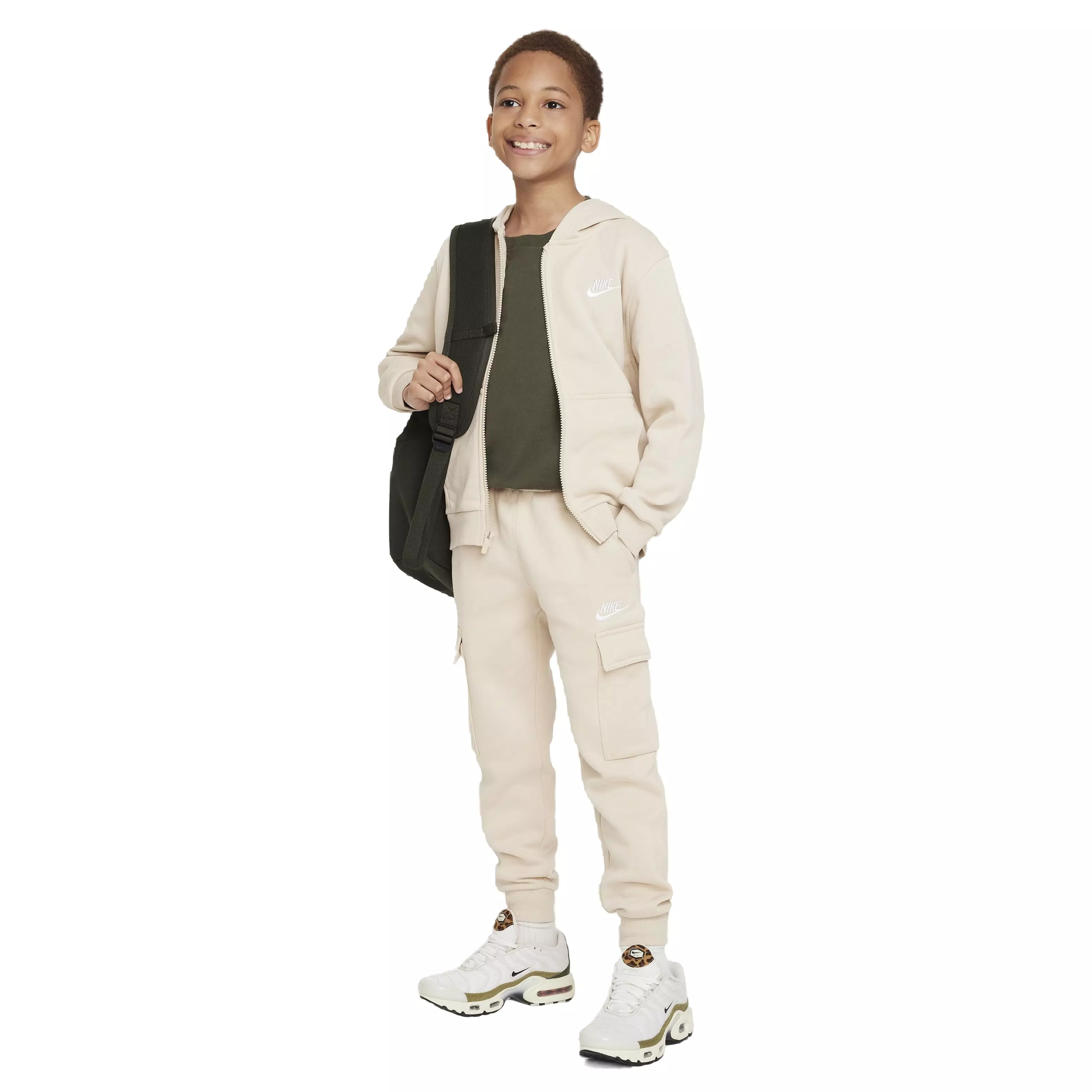 Nike Big Kids' Sportswear Club Fleece LBR Cargo Pants - Brown - BROWN
