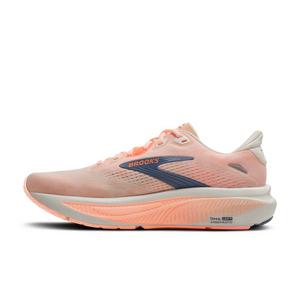 Brooks Ghost 18 "Star White/Cyber Peach/Grey" Women's Wide Running Shoe - WHITE/PEACH/GREY