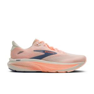Brooks Ghost 18 "Star White/Cyber Peach/Grey" Women's Wide Running Shoe - WHITE/PEACH/GREY