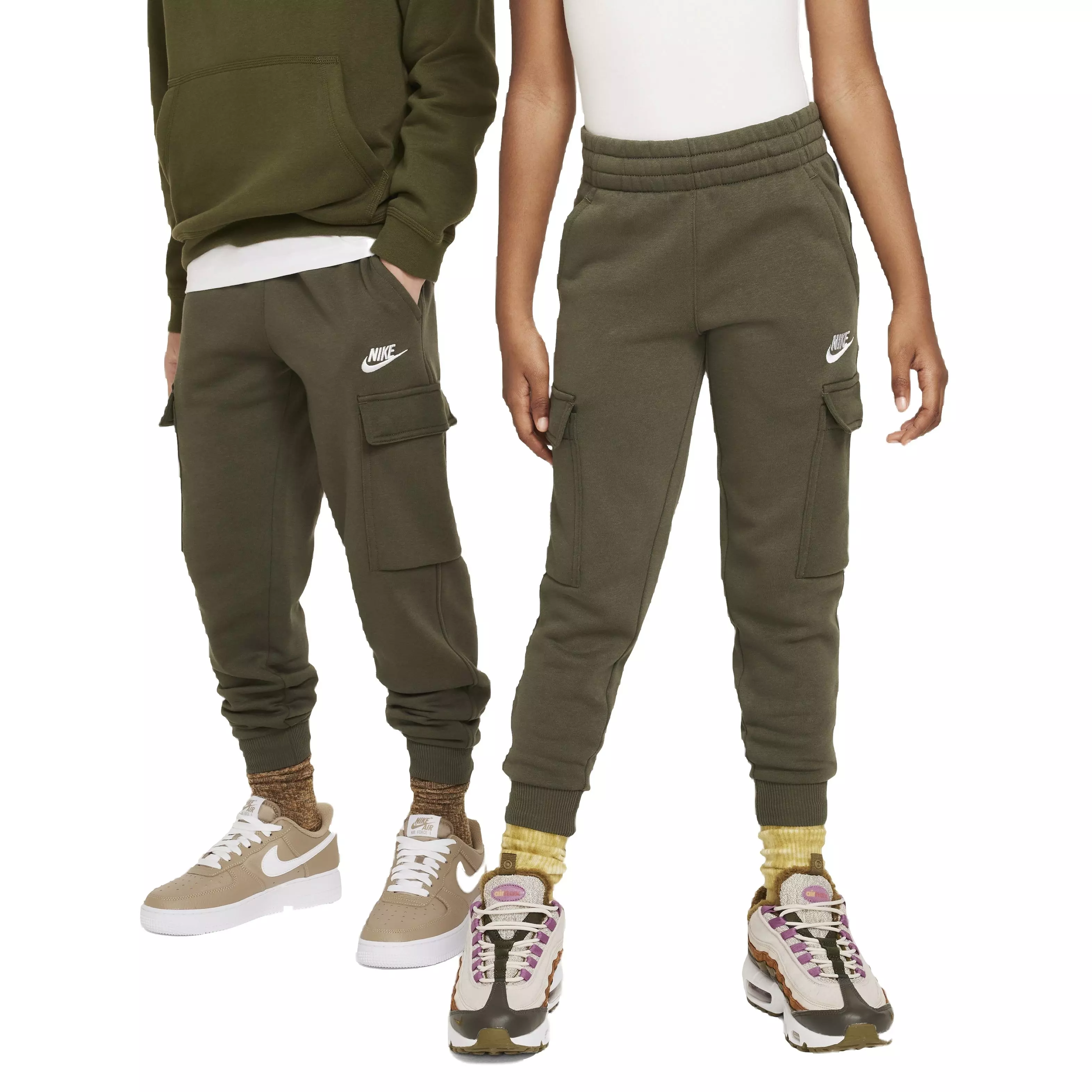Nike Big Kids' Sportswear Club Fleece LBR Cargo Pants -Olive - OLIVE