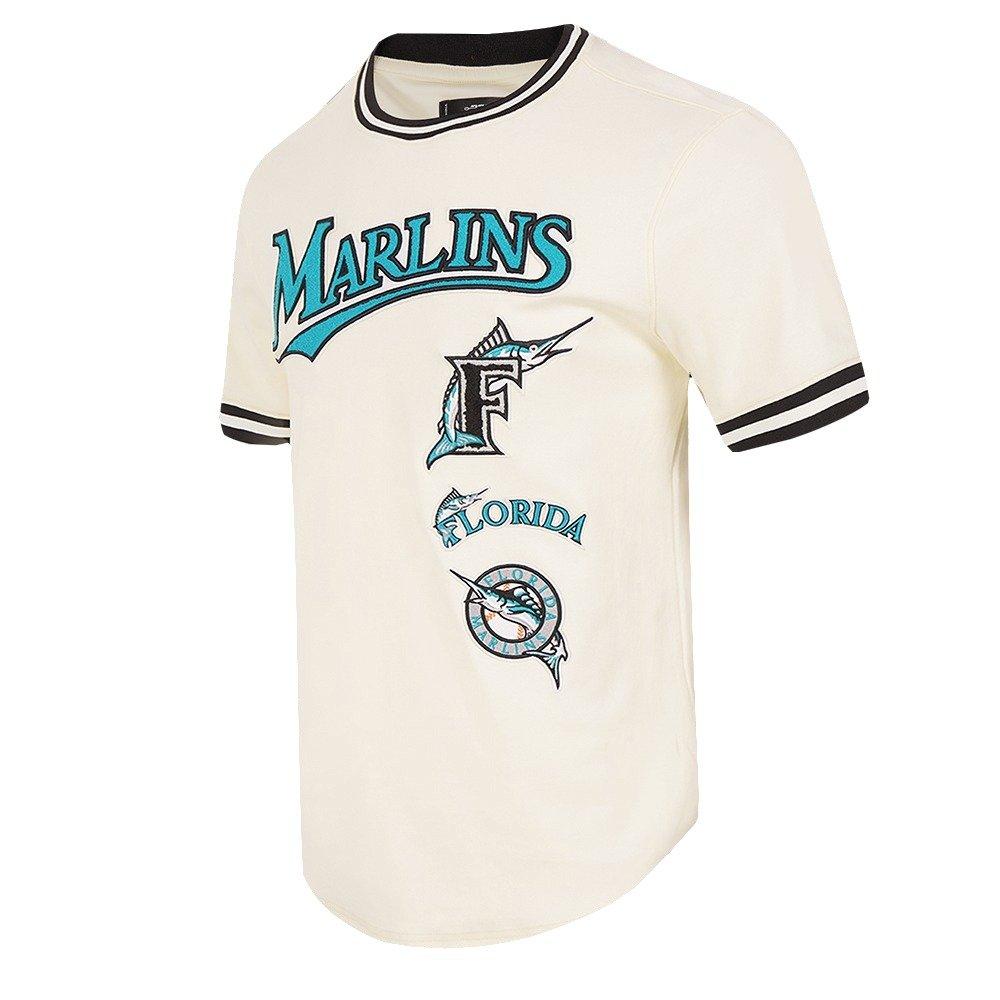 Pro Standard Men's MLB Miami Marlins Retro Classic Double Knit Tee - Eggshell/Black - EGGSHELL/BLACK Thumbnail View 3