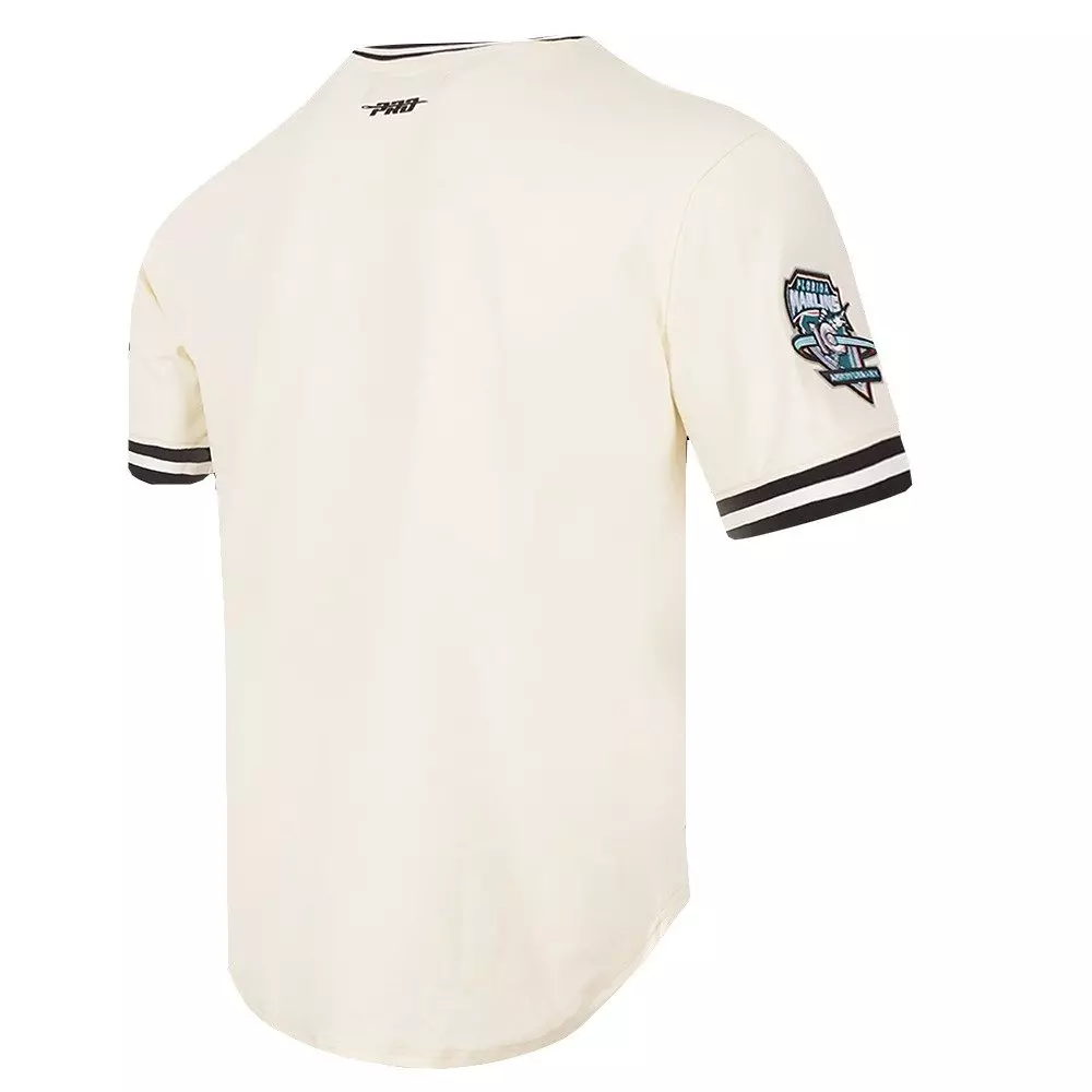 Pro Standard Men's MLB Miami Marlins Retro Classic Double Knit Tee - Eggshell/Black - EGGSHELL/BLACK
