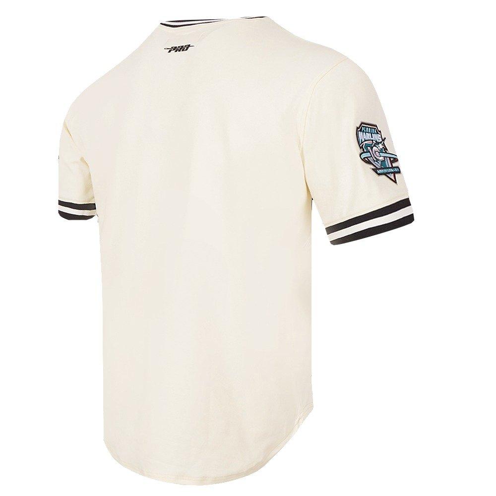 Pro Standard Men's MLB Miami Marlins Retro Classic Double Knit Tee -Eggshell/Black - EGGSHELL/BLACK Thumbnail View 4