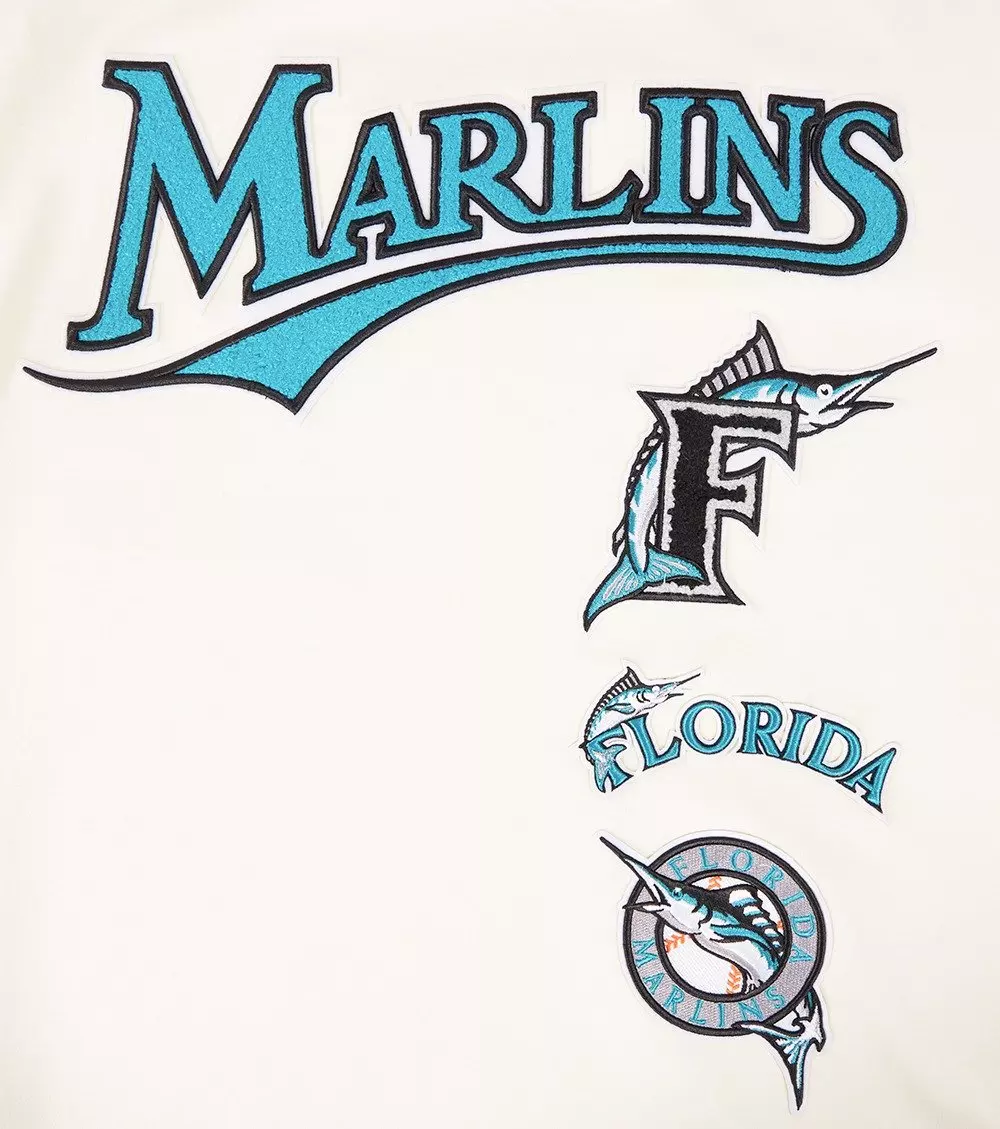 Pro Standard Men's MLB Miami Marlins Retro Classic Double Knit Tee -Eggshell/Black - EGGSHELL/BLACK