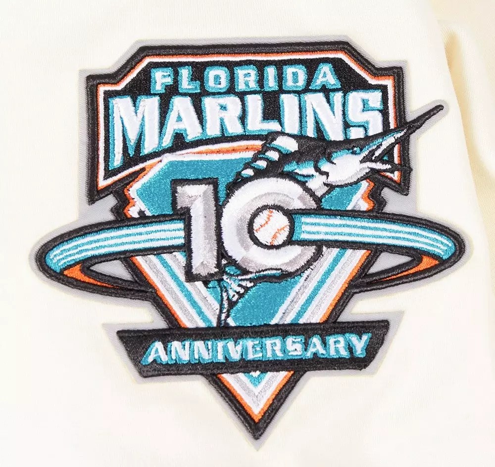 Pro Standard Men's MLB Miami Marlins Retro Classic Double Knit Tee - Eggshell/Black - EGGSHELL/BLACK