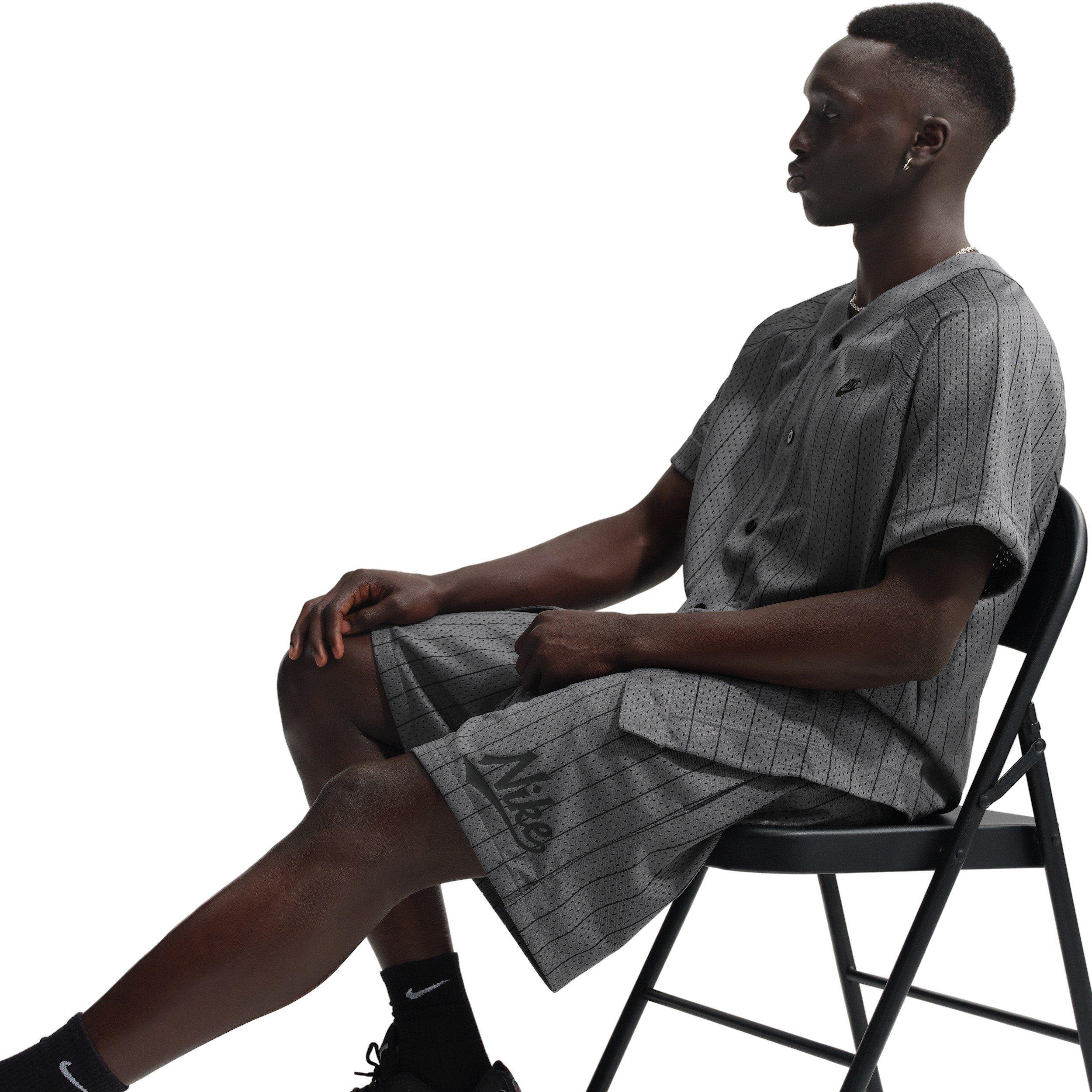 Nike Men's Sportswear Club Striped Flow Shorts - GREY Thumbnail View 3