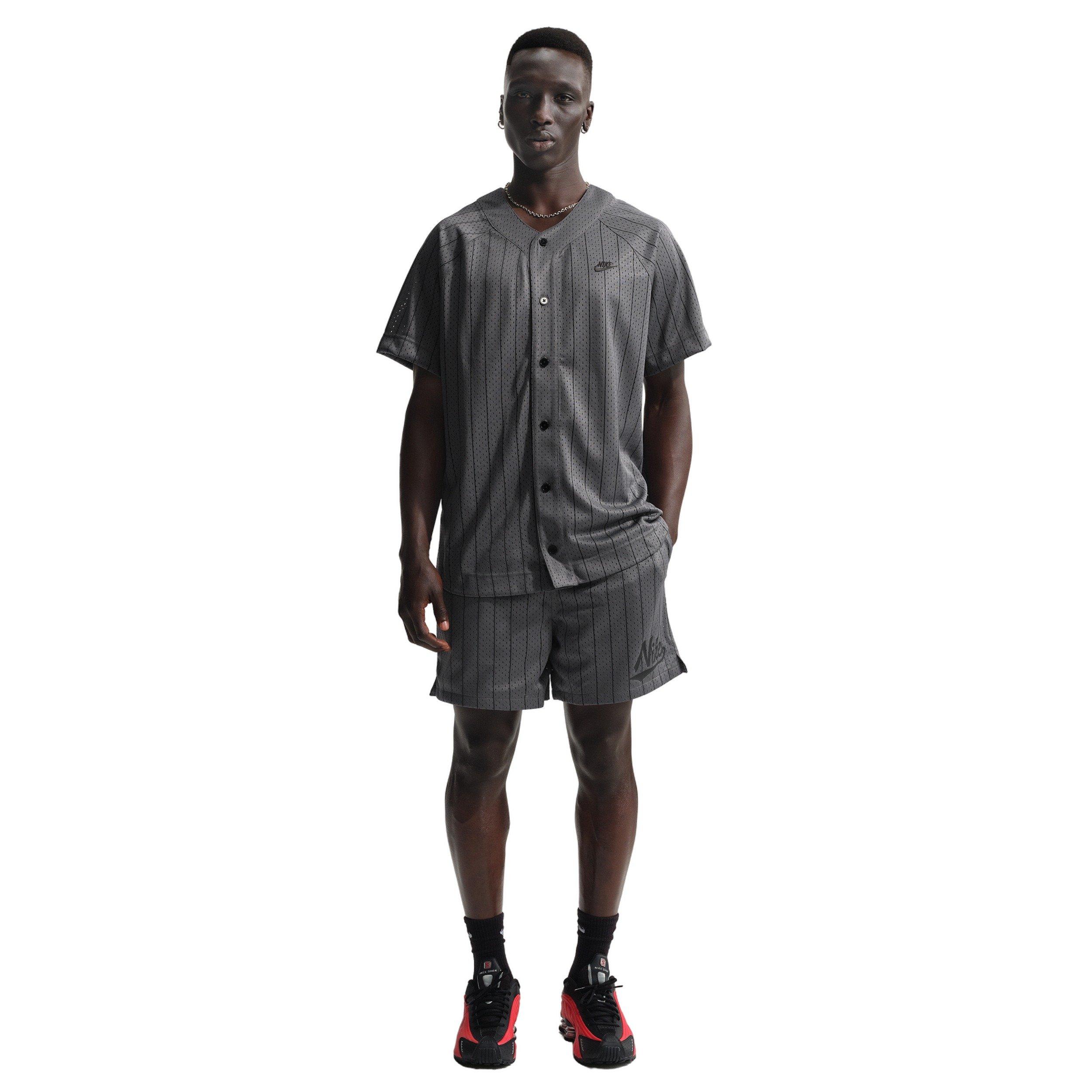 Nike Men's Sportswear Club Striped Flow Shorts - GREY Thumbnail View 4