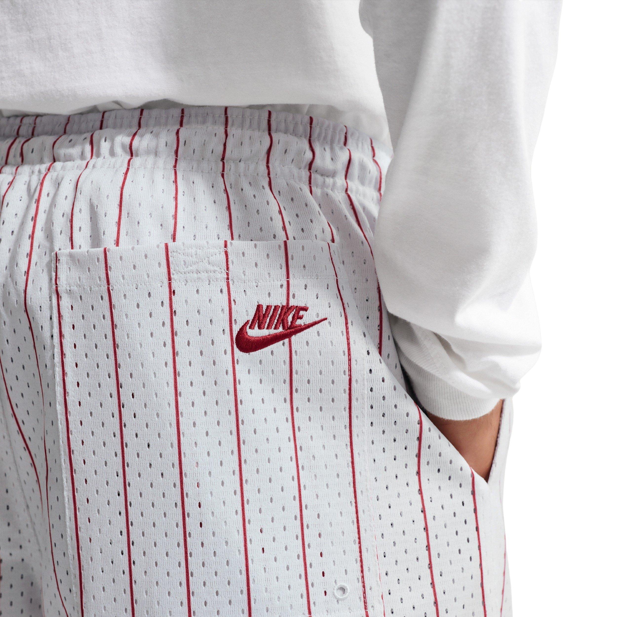 Nike Men's Sportswear Club Striped Flow Shorts - LT GREY/CRIMSON Thumbnail View 2