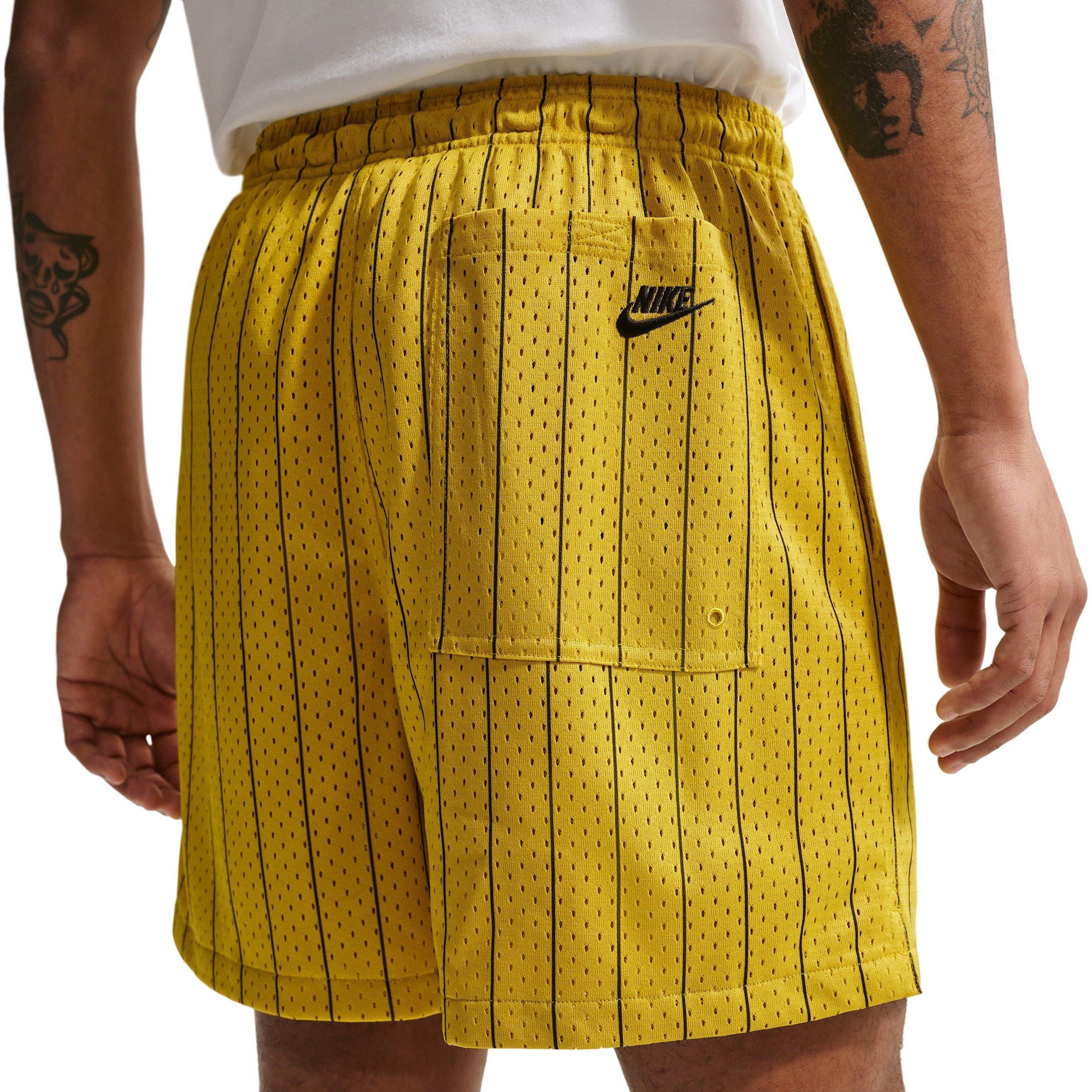 Nike Men's Sportswear Club Striped Flow Shorts - YELLOW Thumbnail View 2