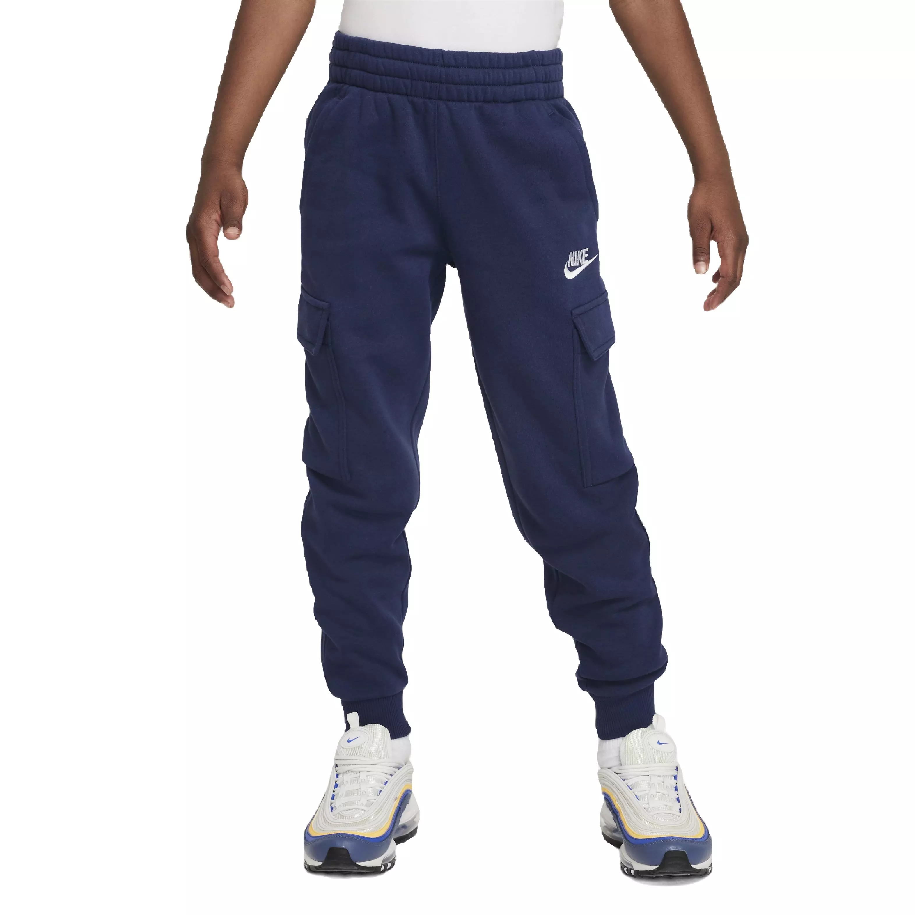 Nike Big Kids' Sportswear Club Fleece LBR Cargo Pants - Navy - NAVY