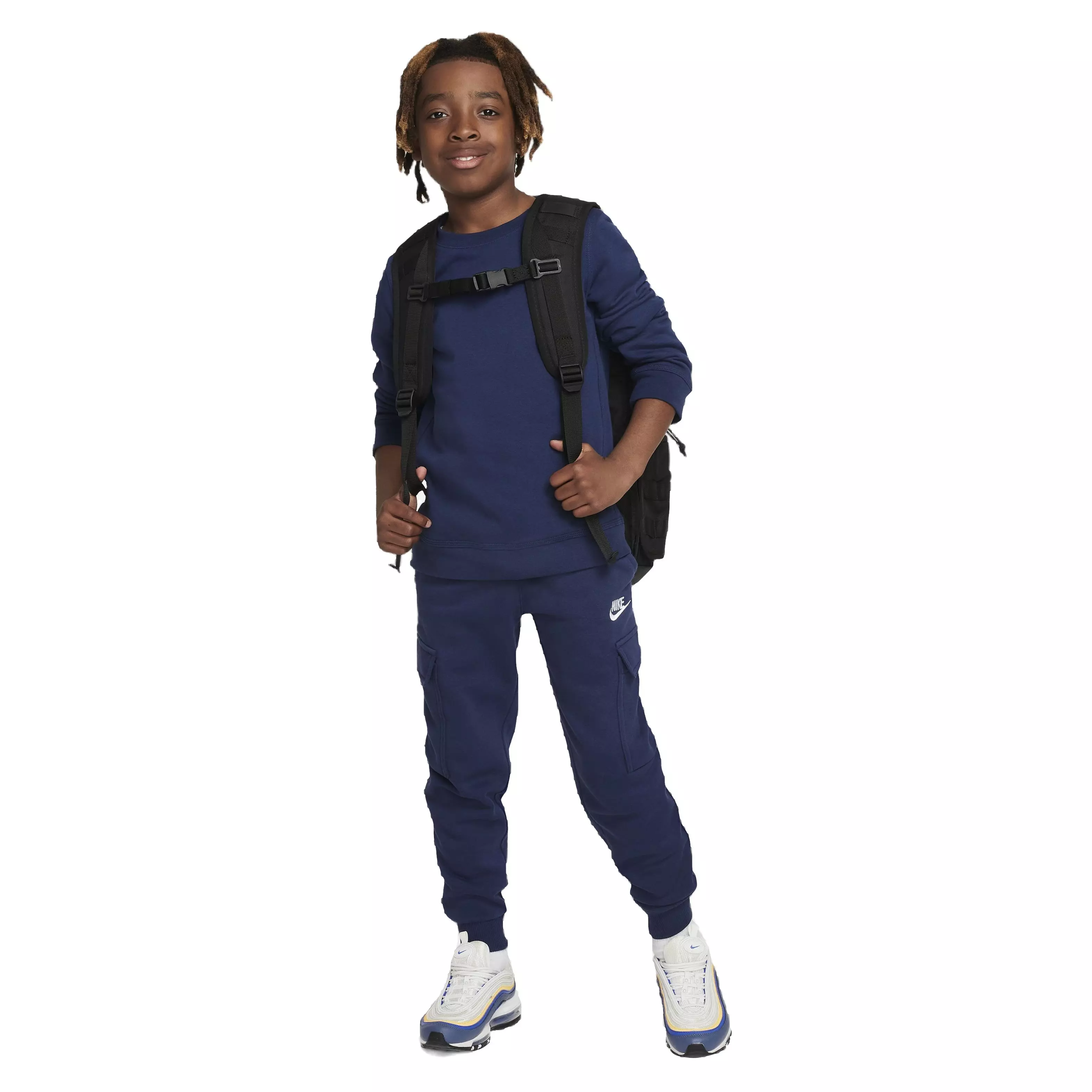 Nike Big Kids' Sportswear Club Fleece LBR Cargo Pants -Navy - NAVY