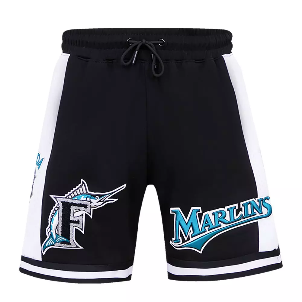 Pro Standard Men's MLB Miami Marlins Retro Classic Double-Knit 2.0 Shorts -Black - BLACK