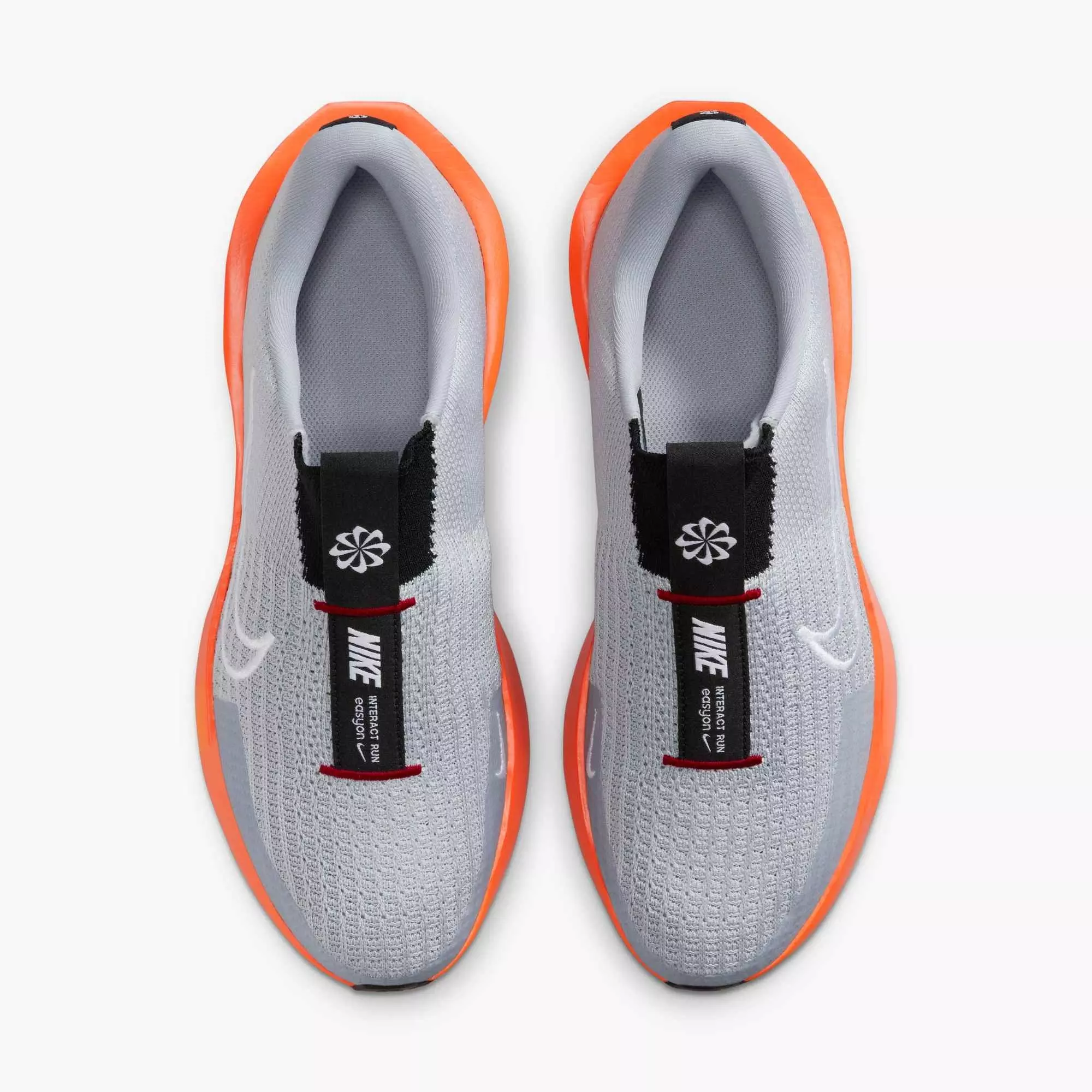 Nike Interact Run EasyOn "Wolf Grey/Safety Orange/University Red/White" Men's Running Shoe - GREY/ORANGE/RED/WHITE