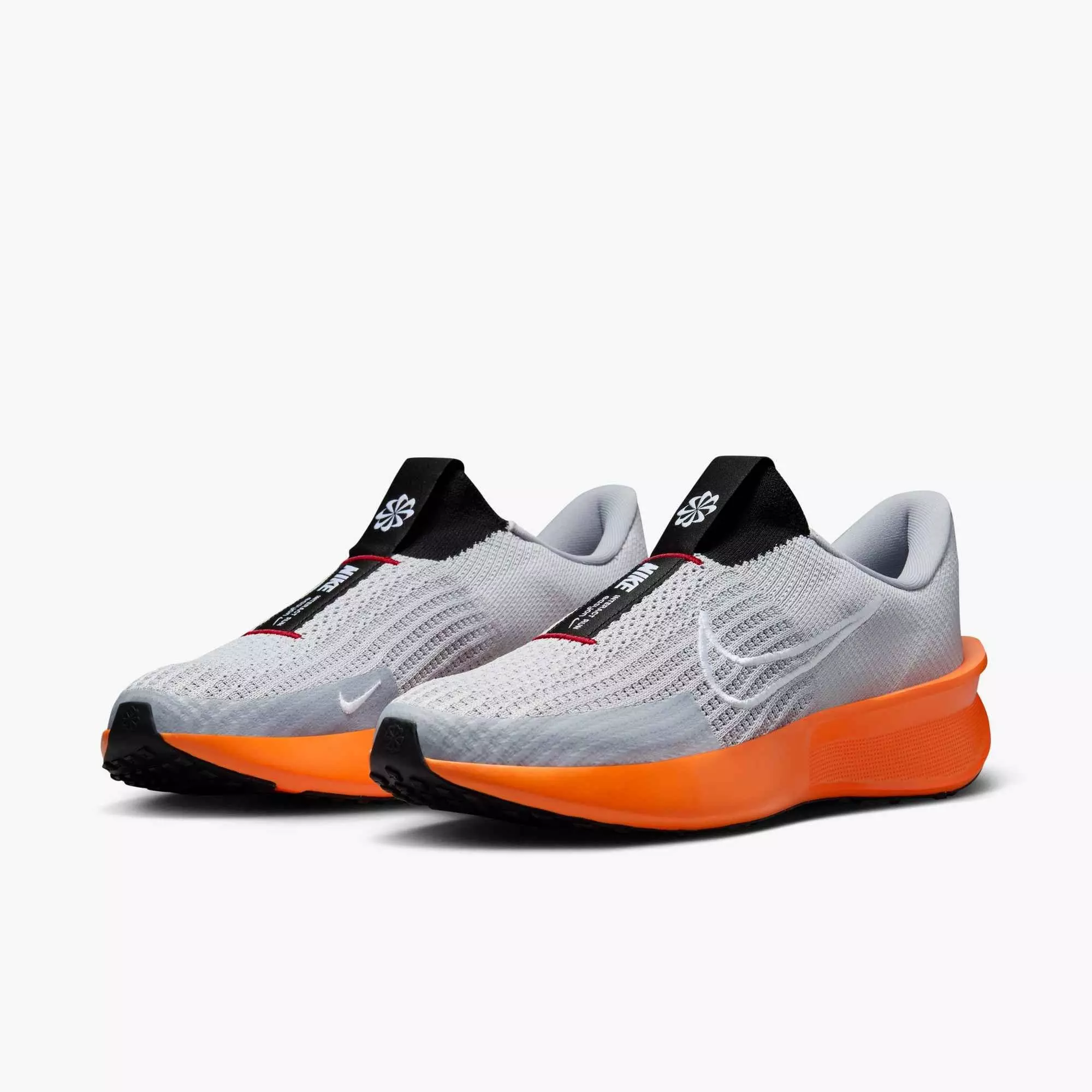 Nike Interact Run EasyOn "Wolf Grey/Safety Orange/University Red/White" Men's Running Shoe - GREY/ORANGE/RED/WHITE