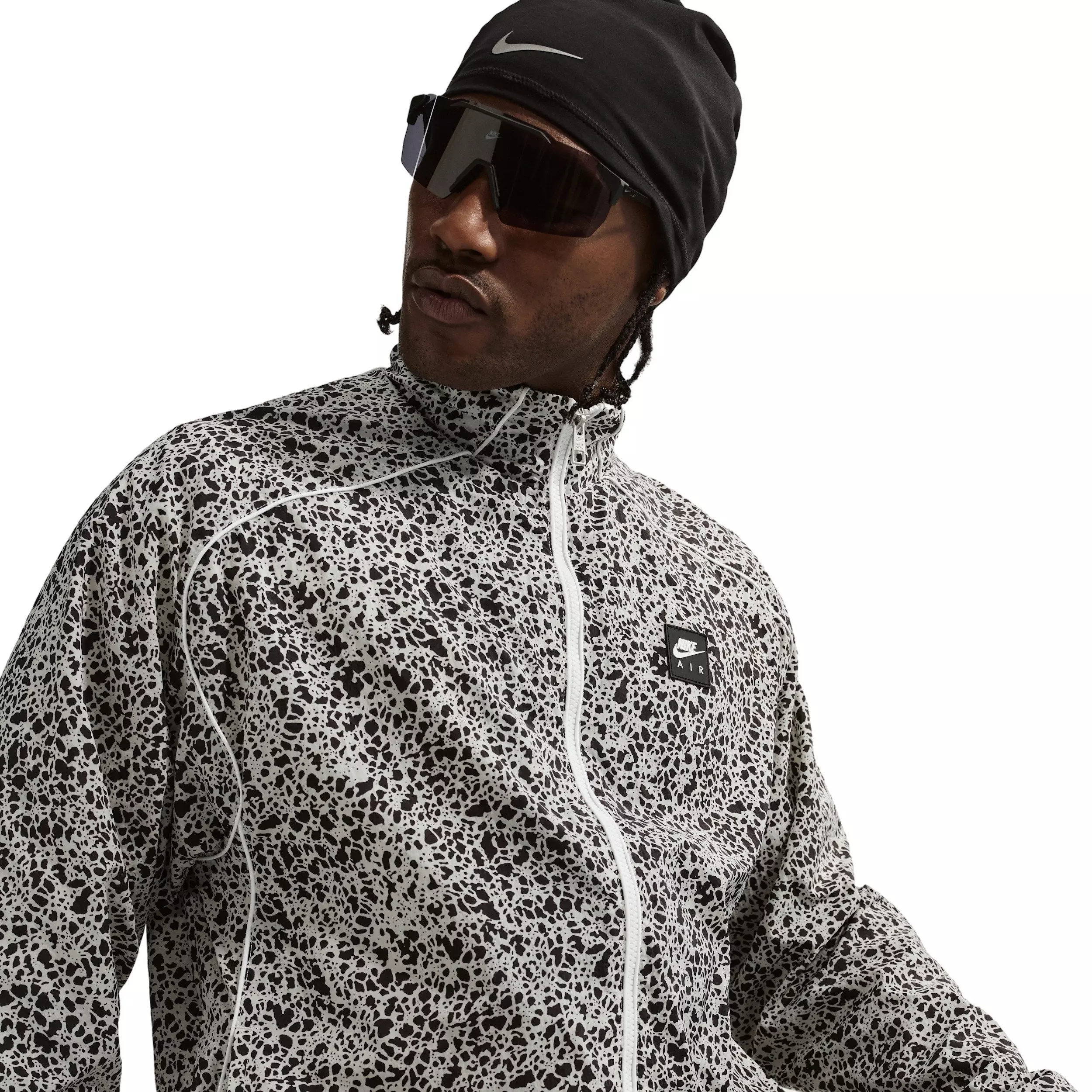 Nike Air Men's Woven AOP Jacket - LT BONE/BLACK