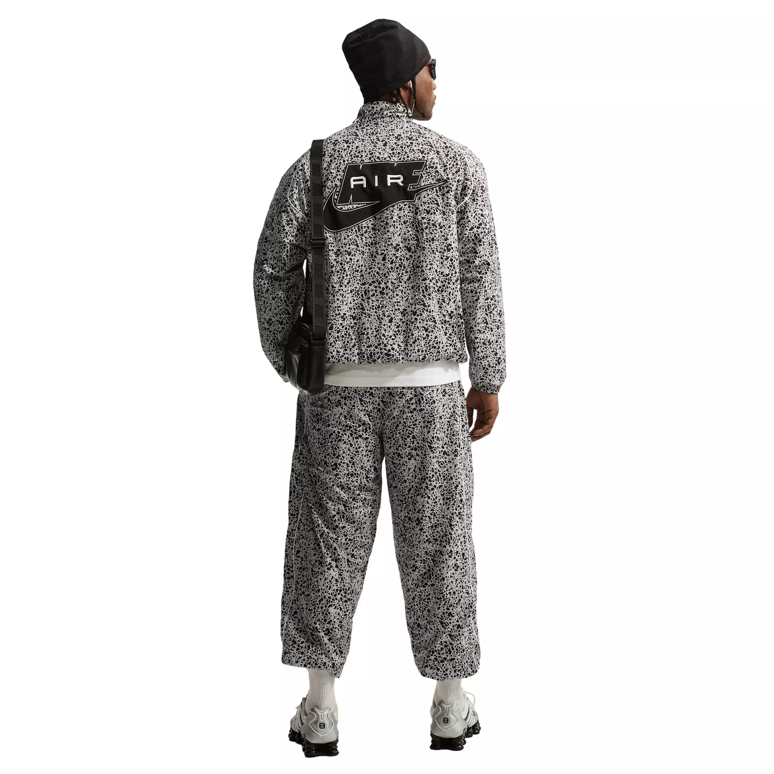 Nike Air Men's Woven AOP Jacket - LT BONE/BLACK