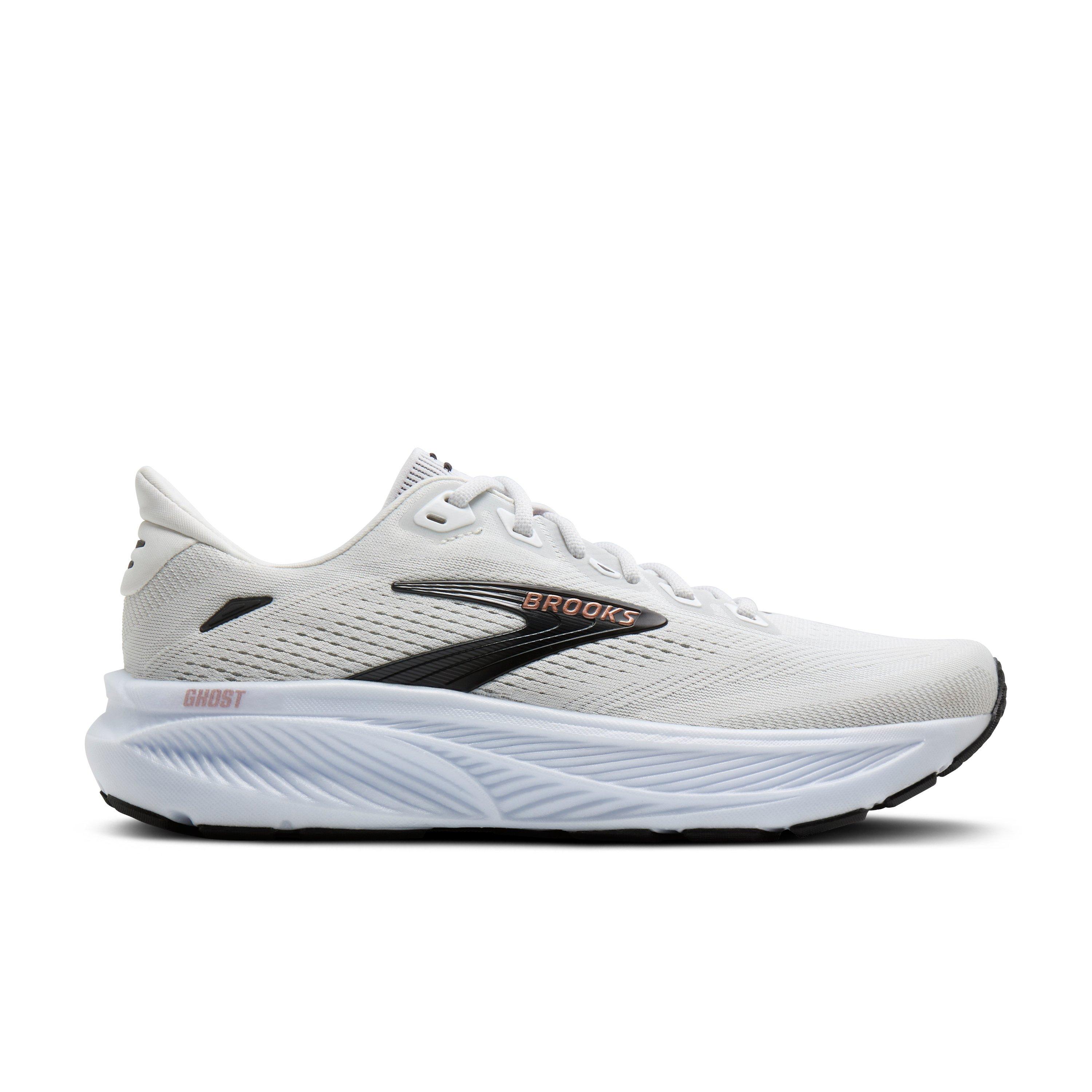Brooks Ghost 18 "White/Black/Rose Gold" Women's Wide Running Shoe - WHITE/BLACK/GOLD