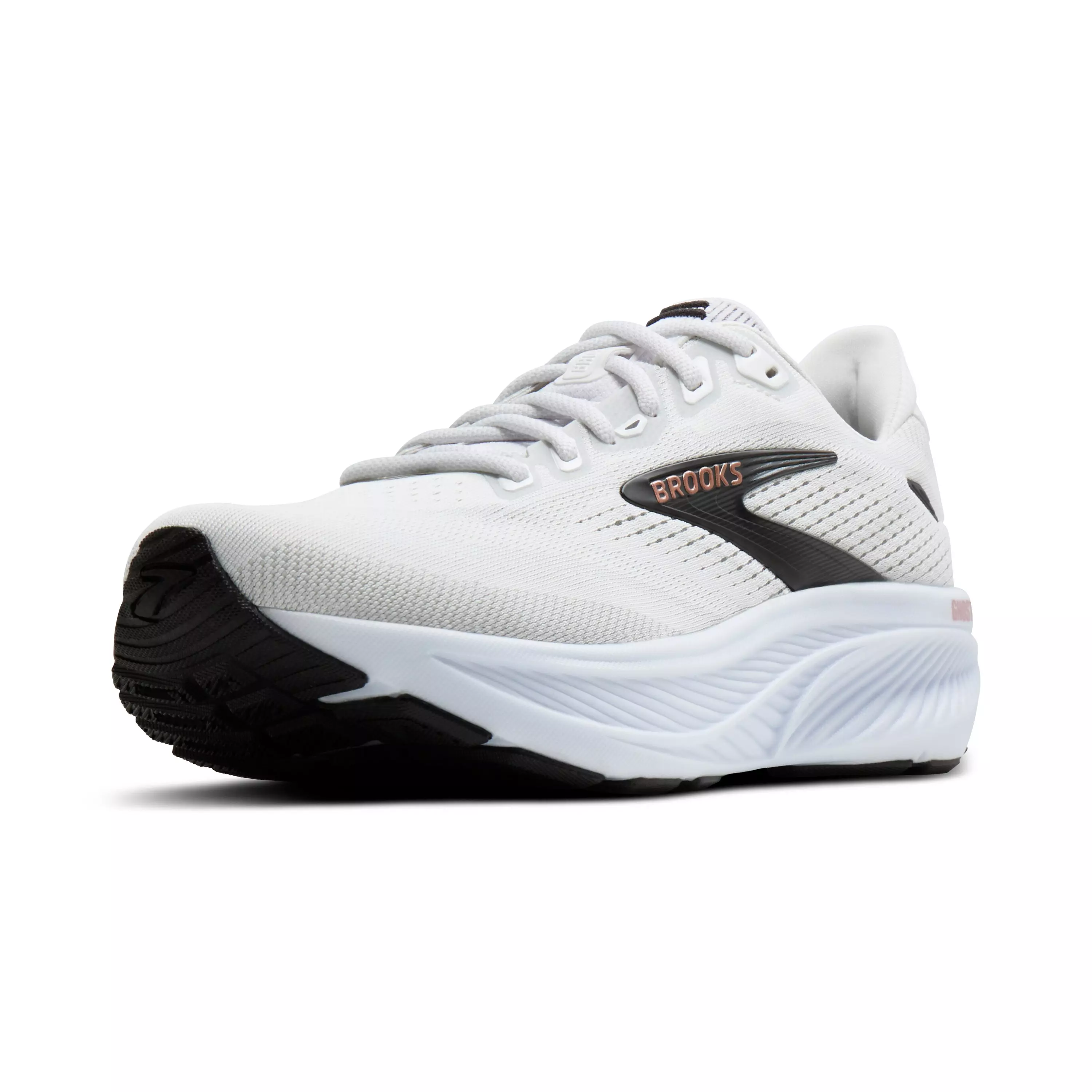 Brooks Ghost 18 "White/Black/Rose Gold" Women's Wide Running Shoe - WHITE/BLACK/GOLD