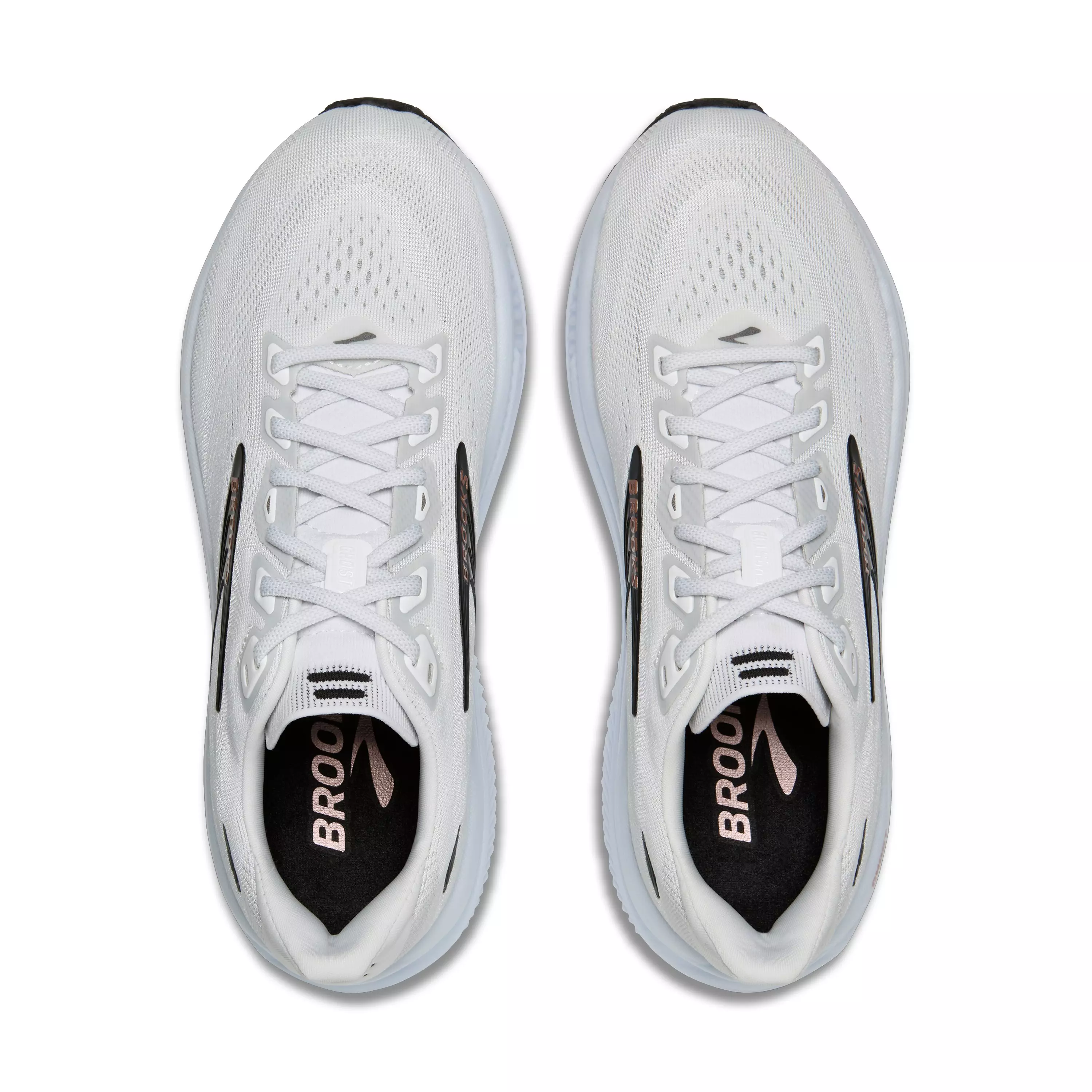 Brooks Ghost 18 "White/Black/Rose Gold" Women's Wide Running Shoe - WHITE/BLACK/GOLD