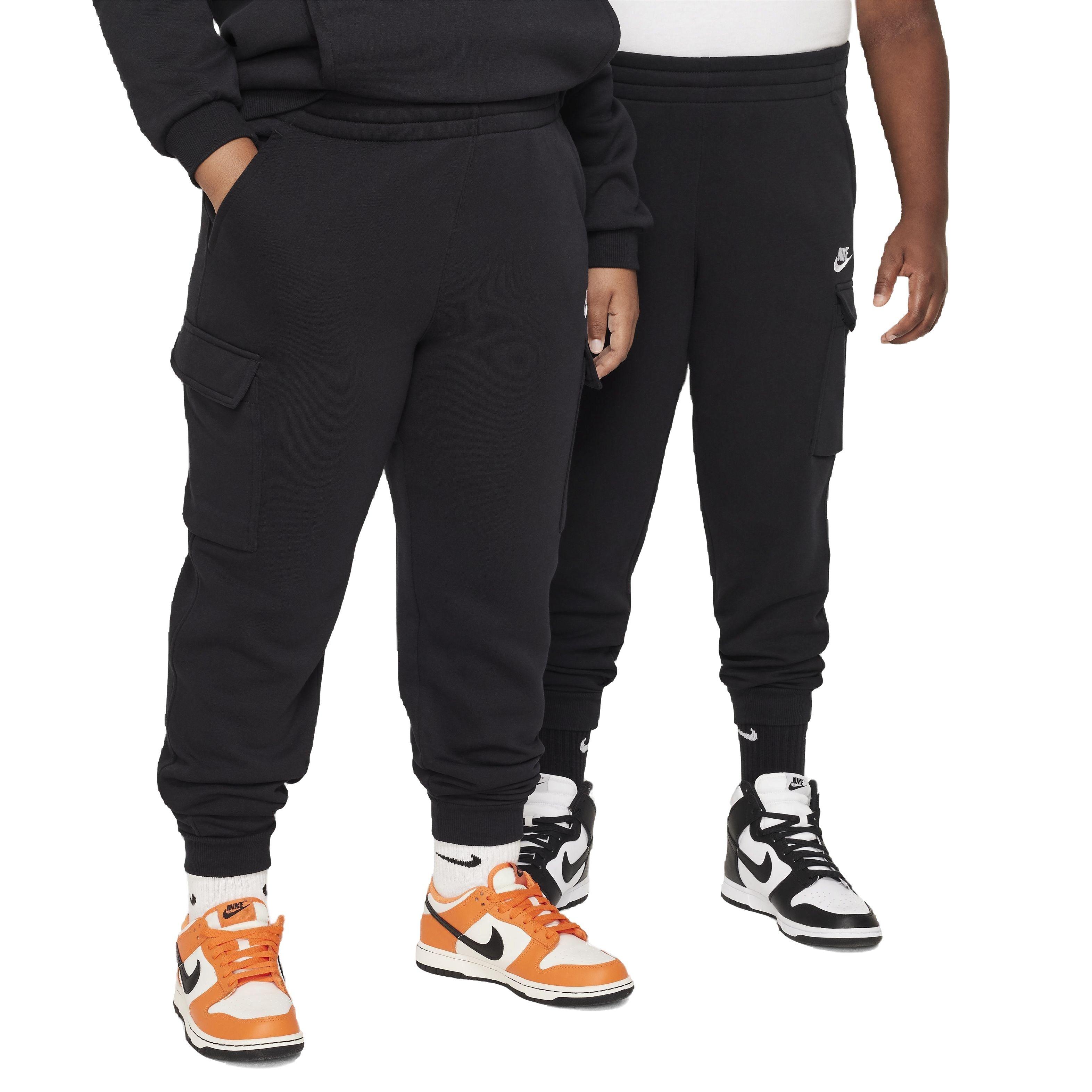 Nike Big Kids' Sportswear Club LBR Fleece Cargo Pants -Black