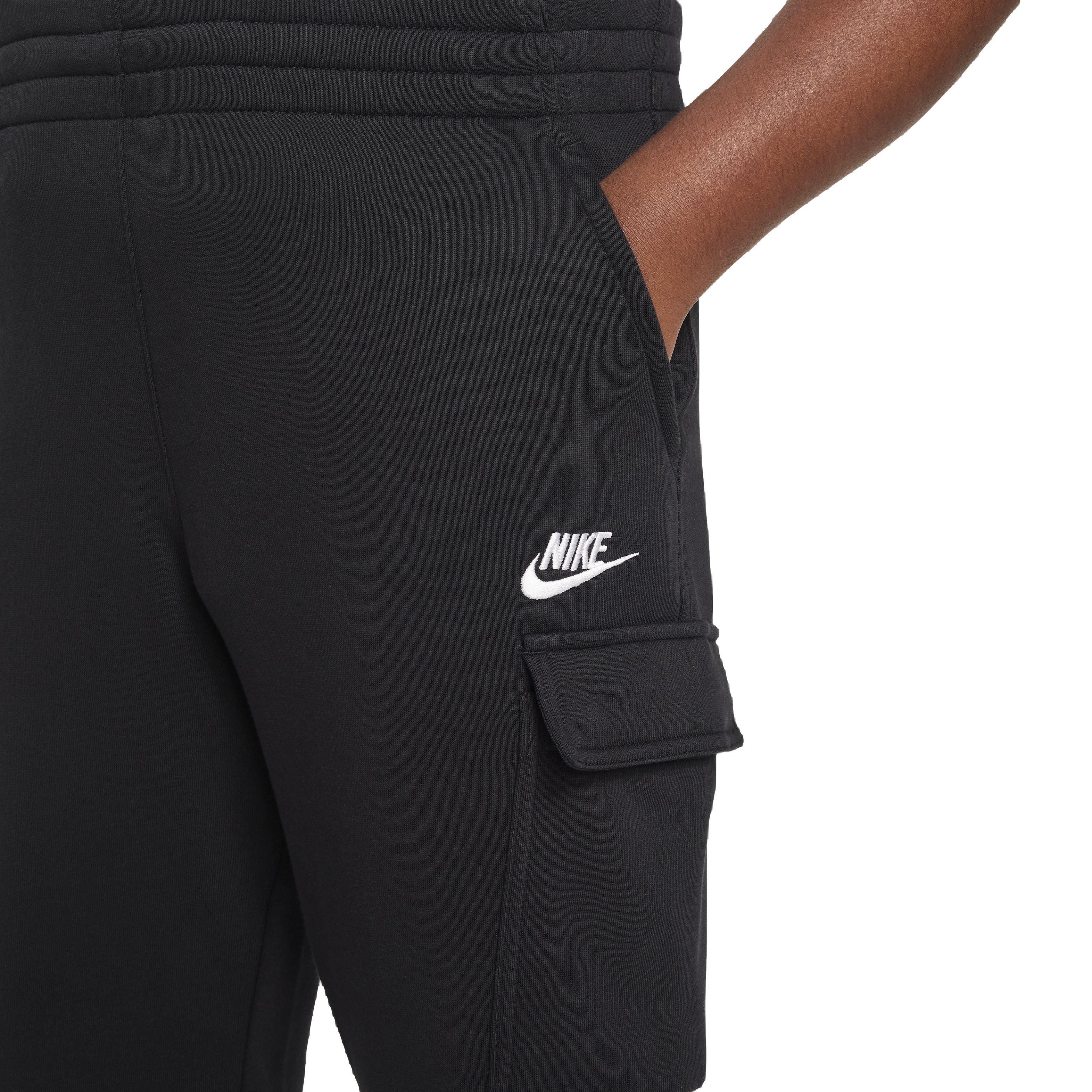 Nike Big Kids' Sportswear Club LBR Fleece Cargo Pants - Black - BLACK Thumbnail View 3