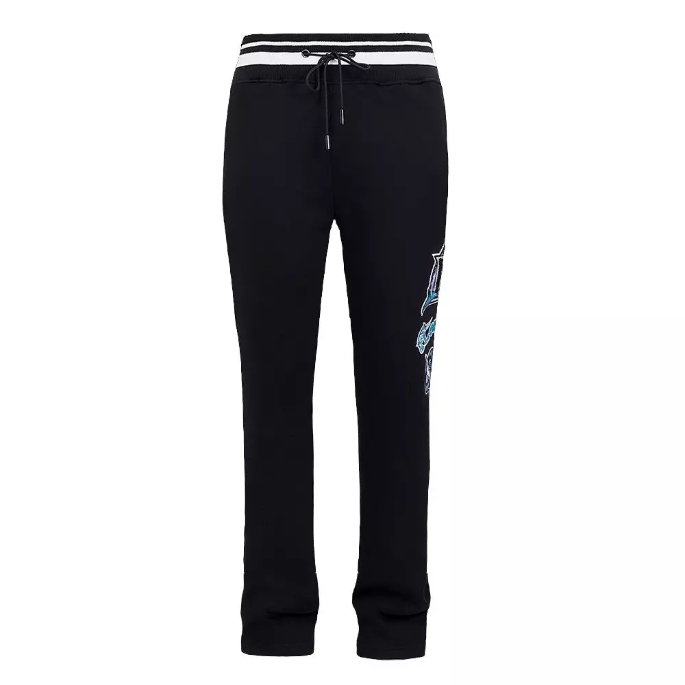 Pro Standard Men's MLB Miami Marlins Retro Classic Fleece Sweatpants -Black - BLACK