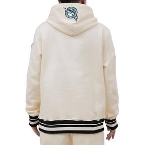 Pro Standard Men's MLB Miami Marlins Retro Classic Fleece Pullover Hoodie -Eggshell/Black