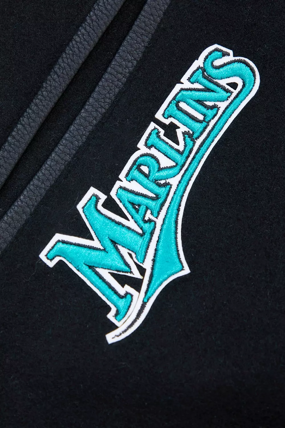 Pro Standard Men's MLB Miami Marlins Retro Classic Rib Wool Varsity Jacket -Black - BLACK