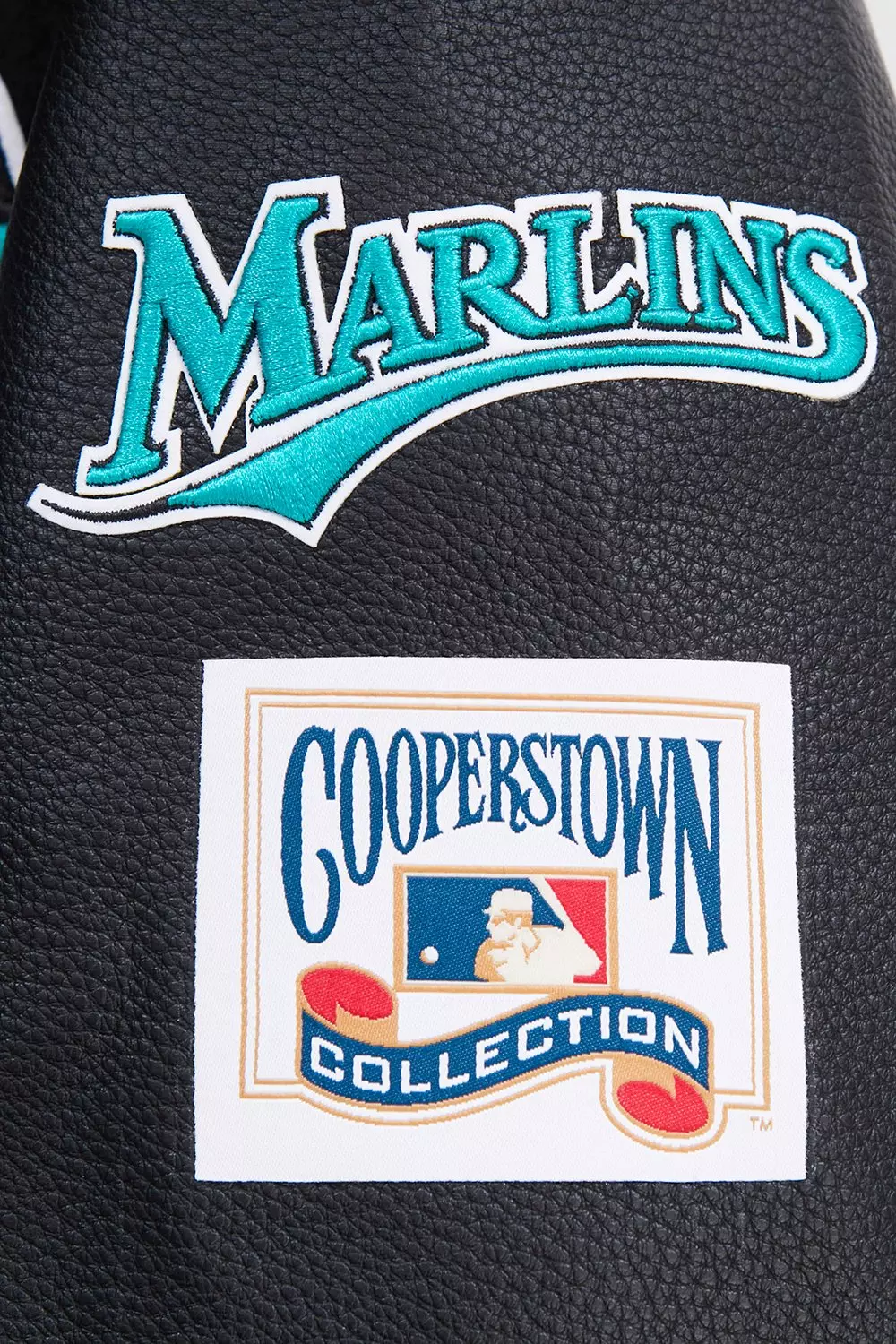 Pro Standard Men's MLB Miami Marlins Retro Classic Rib Wool Varsity Jacket -Black - BLACK