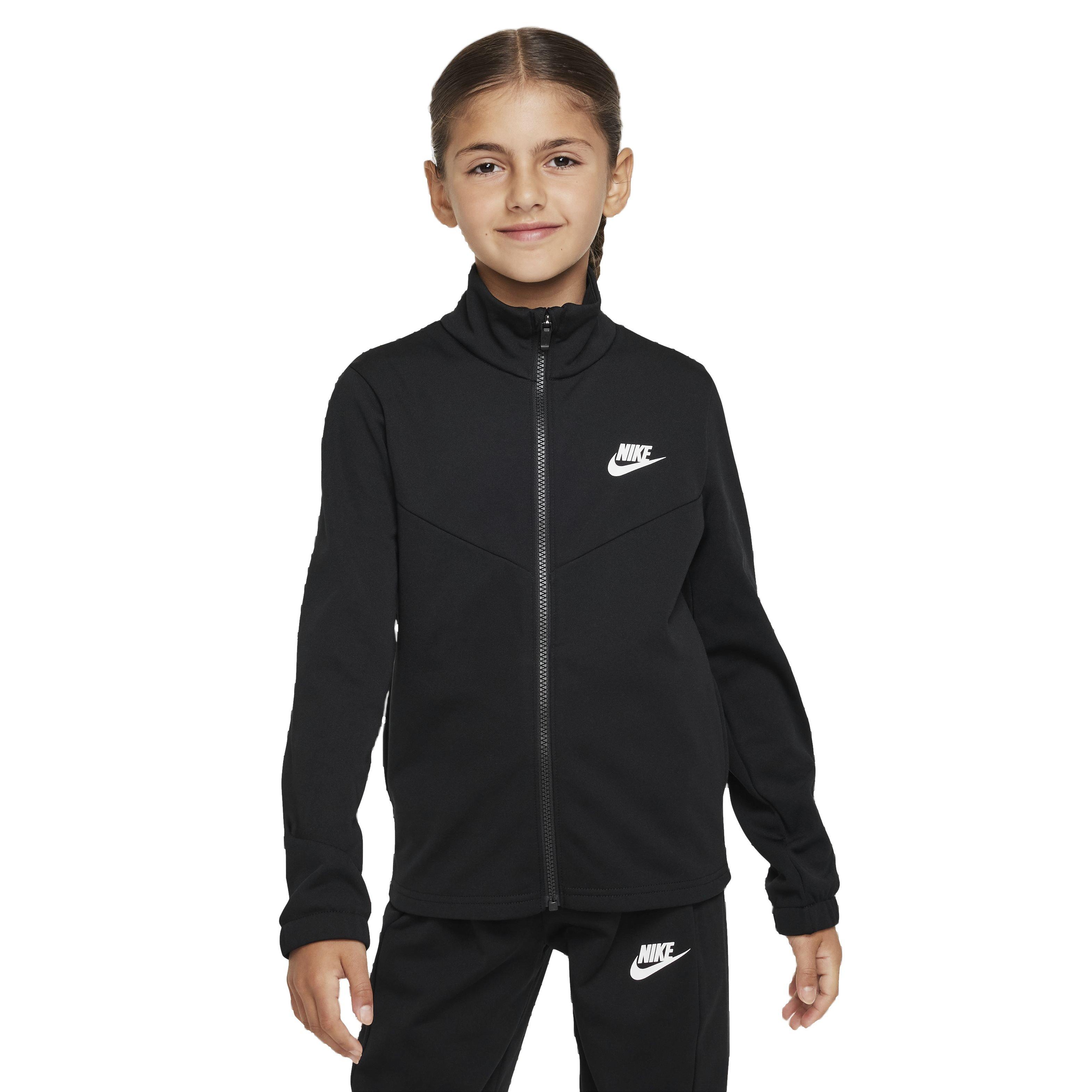 Nike Sportswear Poly Full-Zip Big Kids' Black HBR Tracksuit