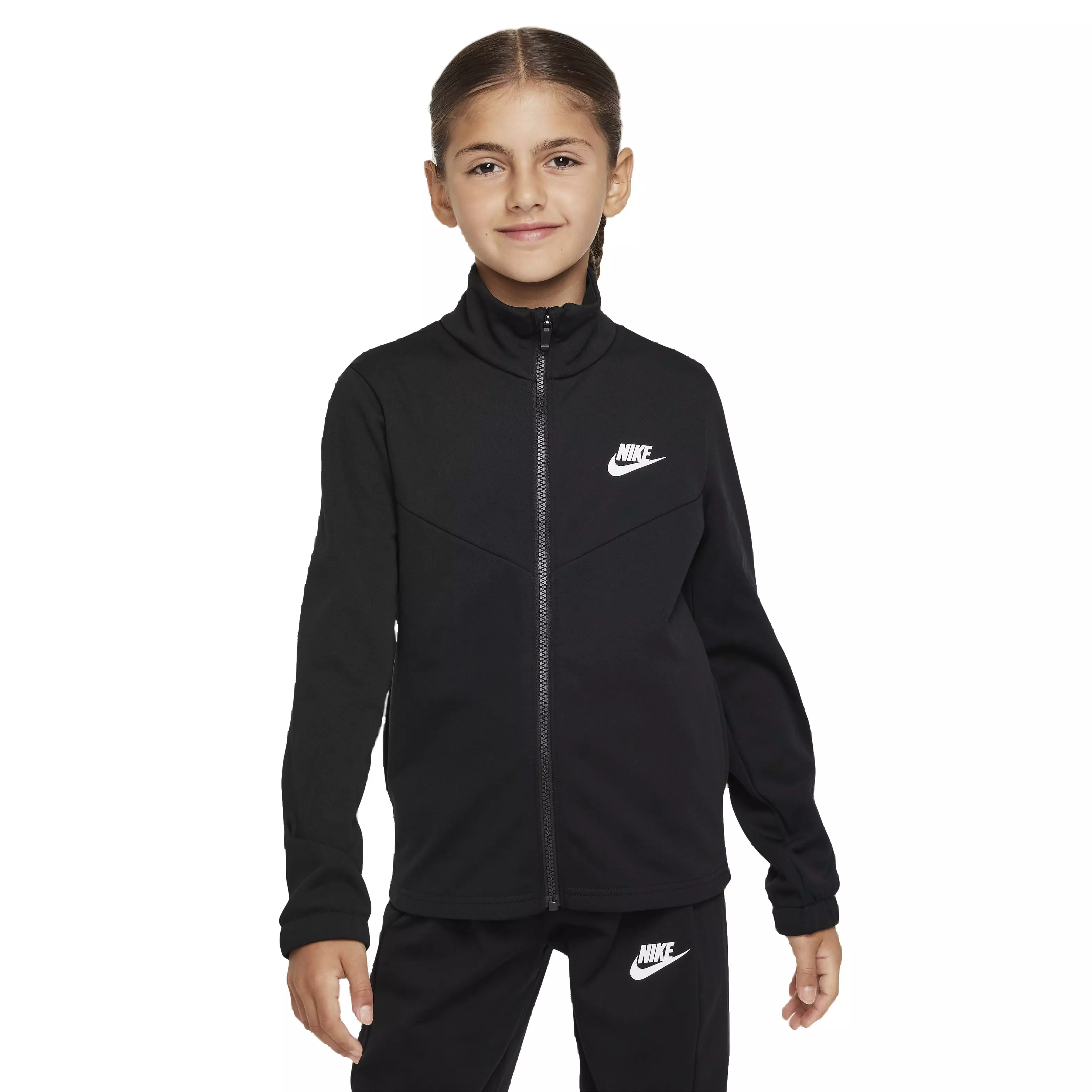 Nike Big Kids' Sportswear Poly Full-Zip HBR Tracksuit -Black - BLACK