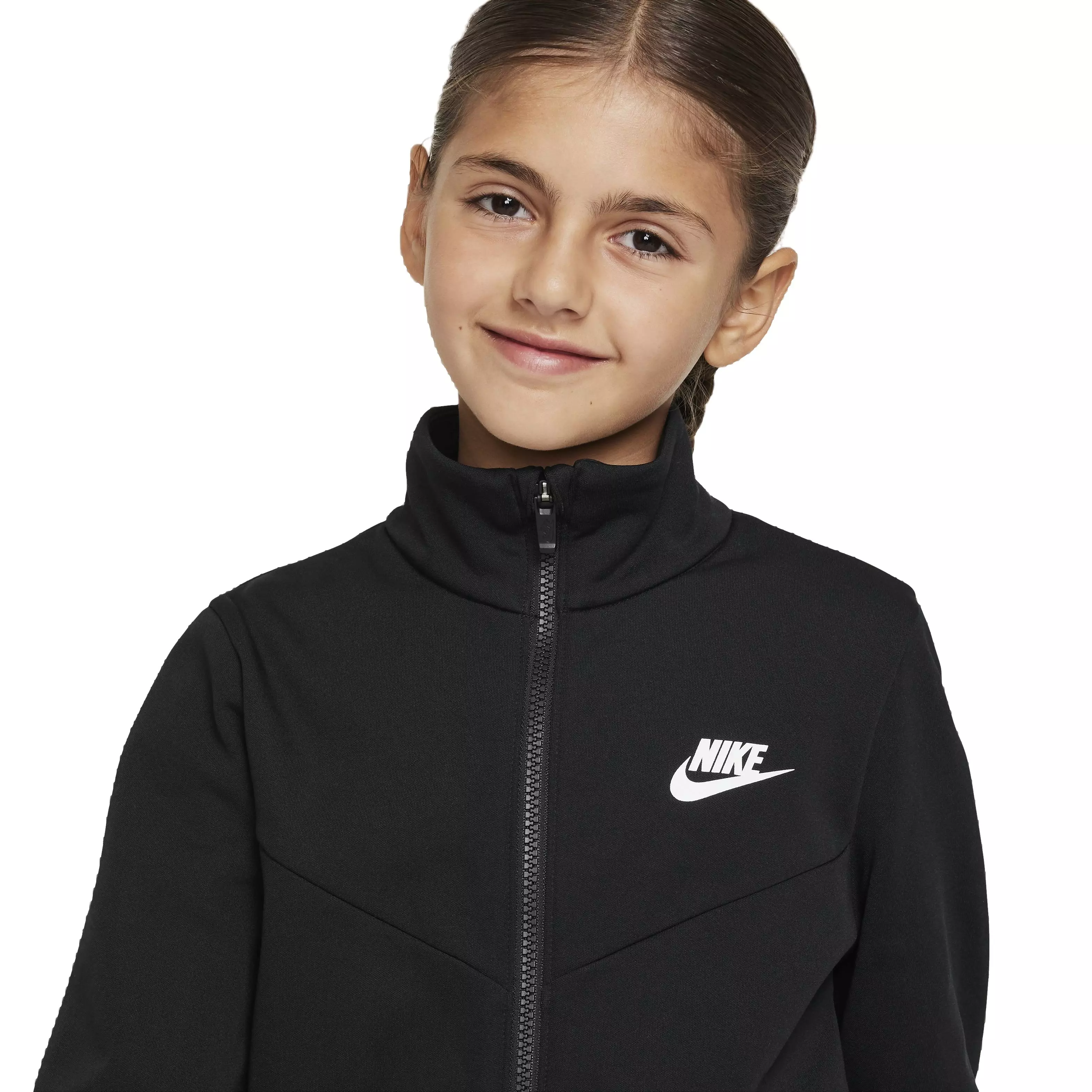 Nike Big Kids' Sportswear Poly Full-Zip HBR Tracksuit -Black - BLACK