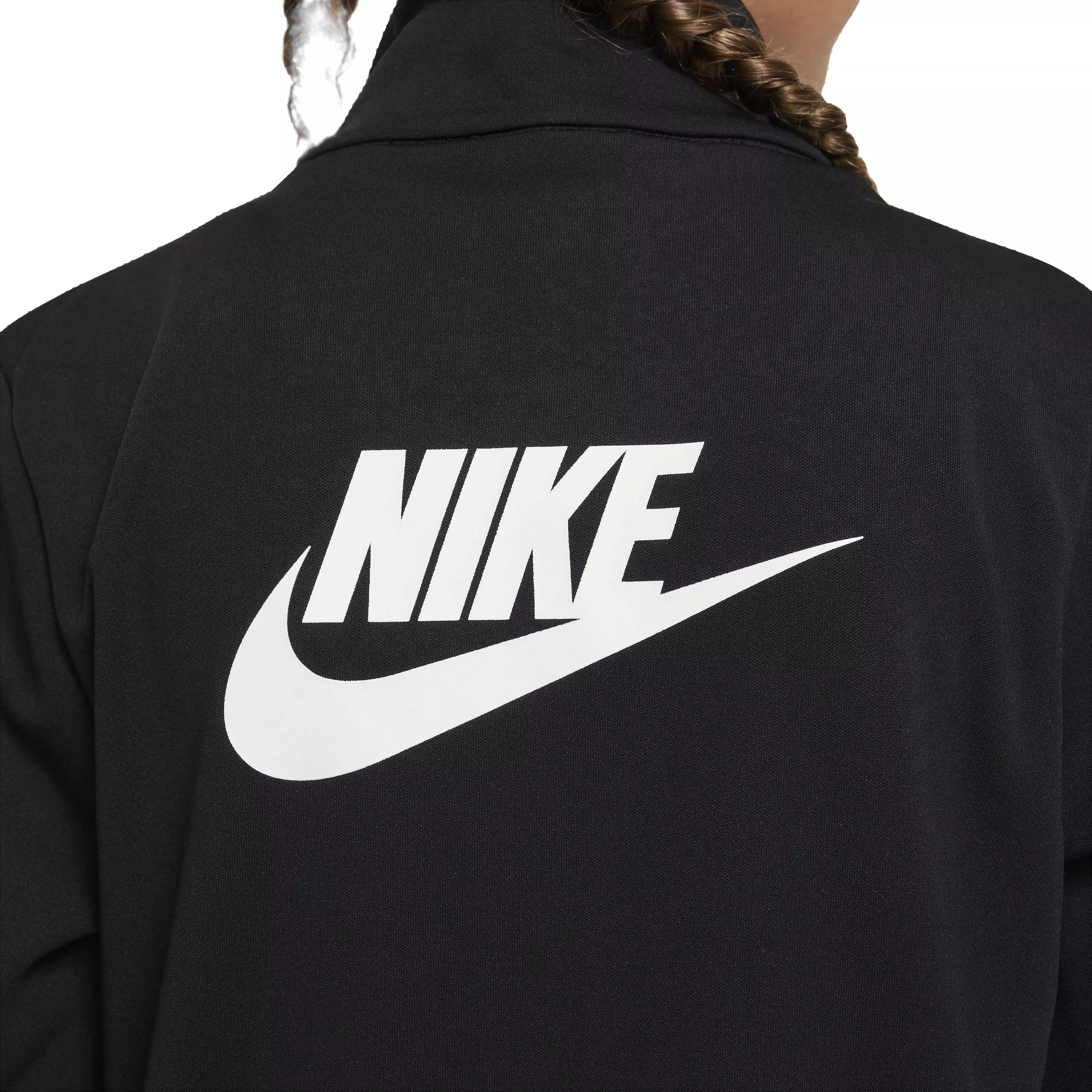 Nike Big Kids' Sportswear Poly Full-Zip HBR Tracksuit -Black - BLACK