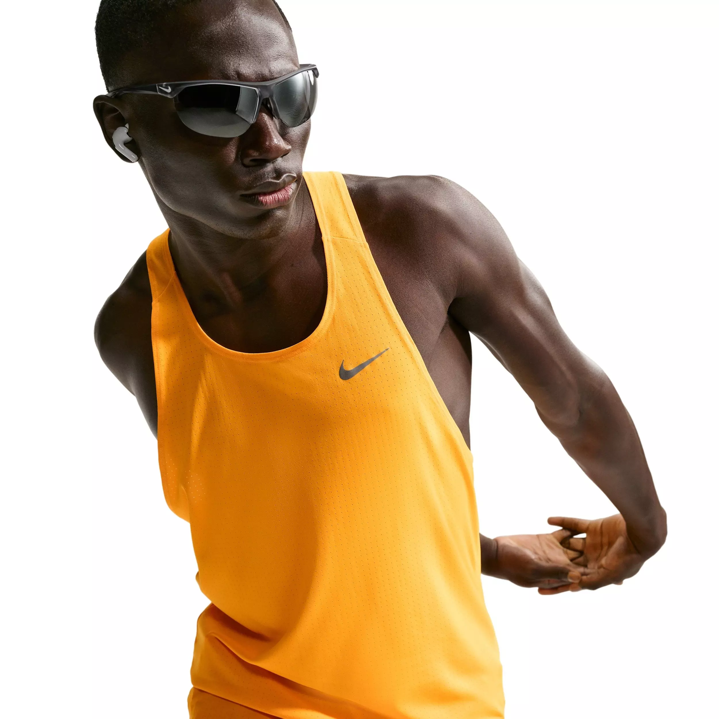 Nike Men's Fast Dri-FIT Running Singlet -Orange - ORANGE