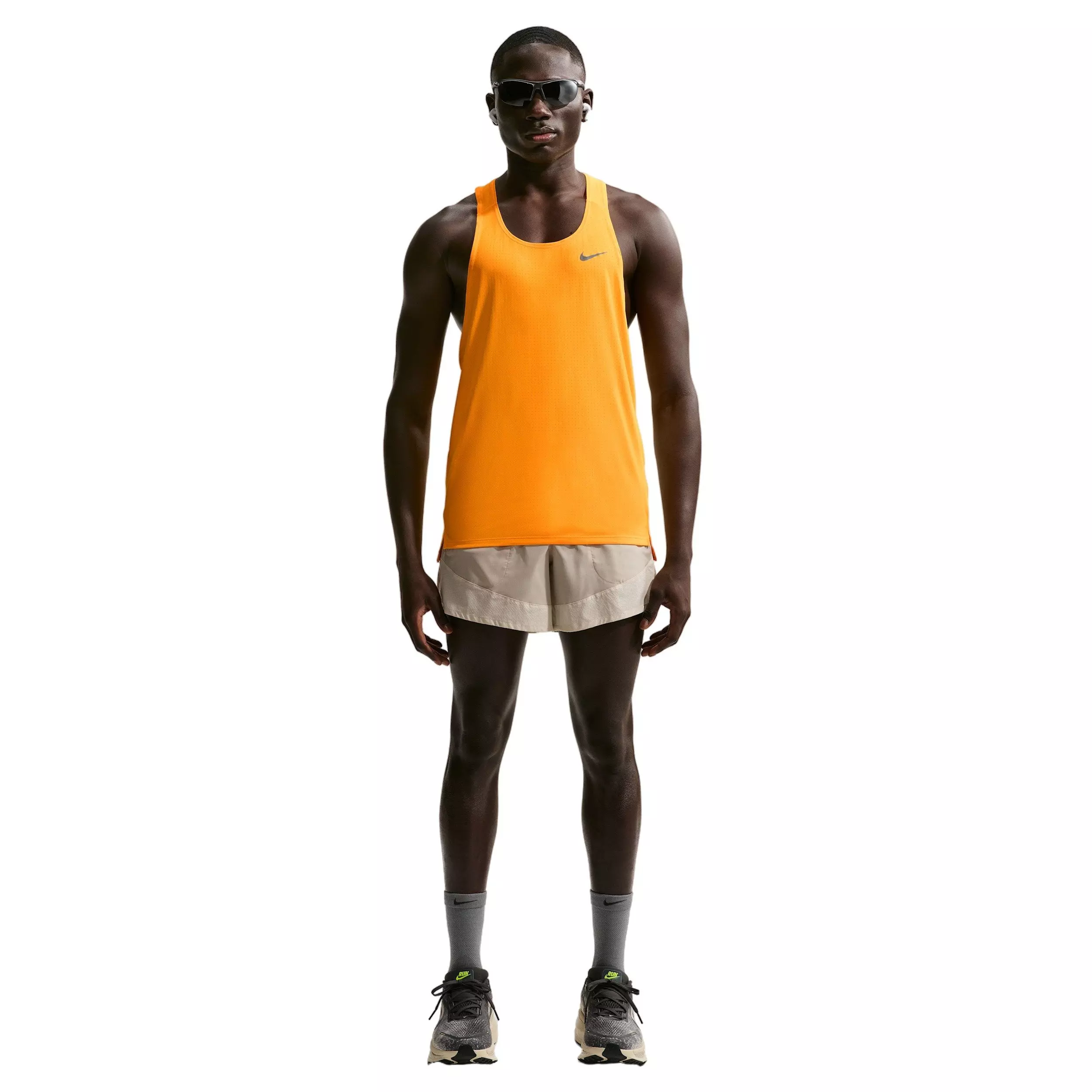 Nike Men's Fast Dri-FIT Running Singlet -Orange - ORANGE