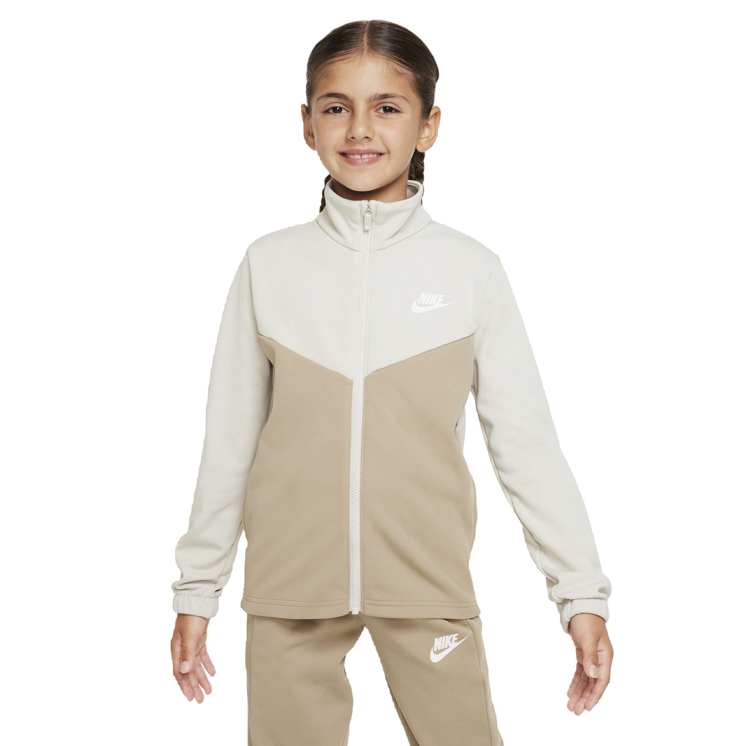 Nike Big Kids' Sportswear Full-Zip Tracksuit - Beige - BEIGE Thumbnail View 3
