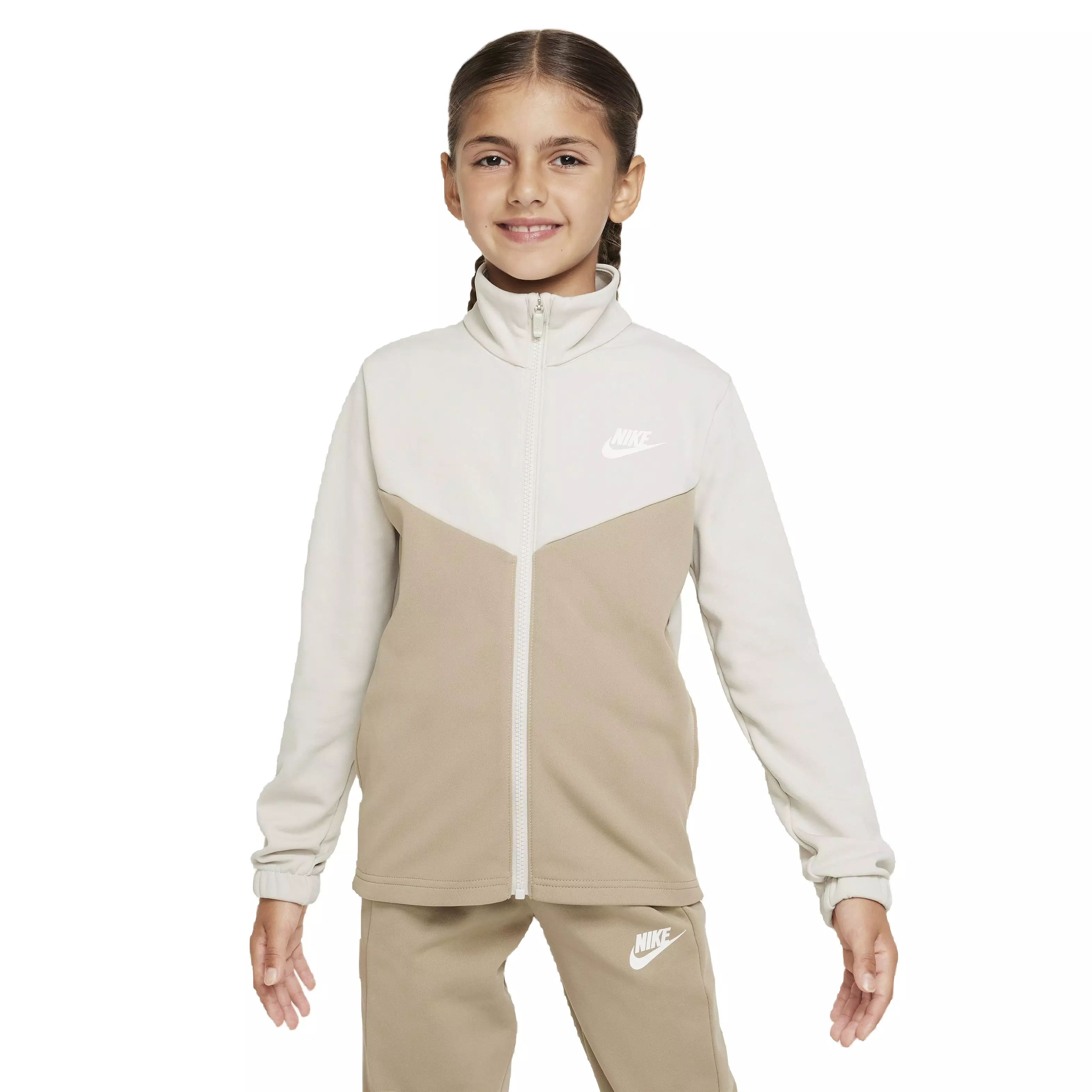 Nike Big Kids' Sportswear Full-Zip Tracksuit - Beige - BEIGE