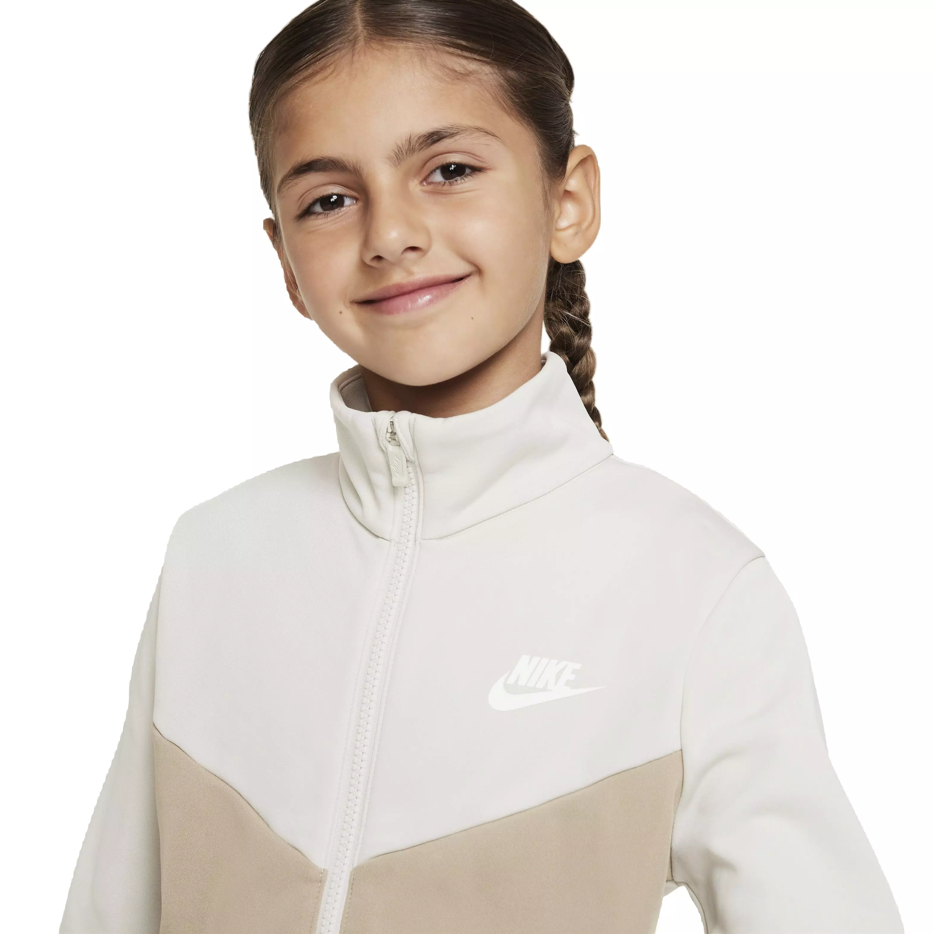 Nike Big Kids' Sportswear Full-Zip Tracksuit - Beige - BEIGE