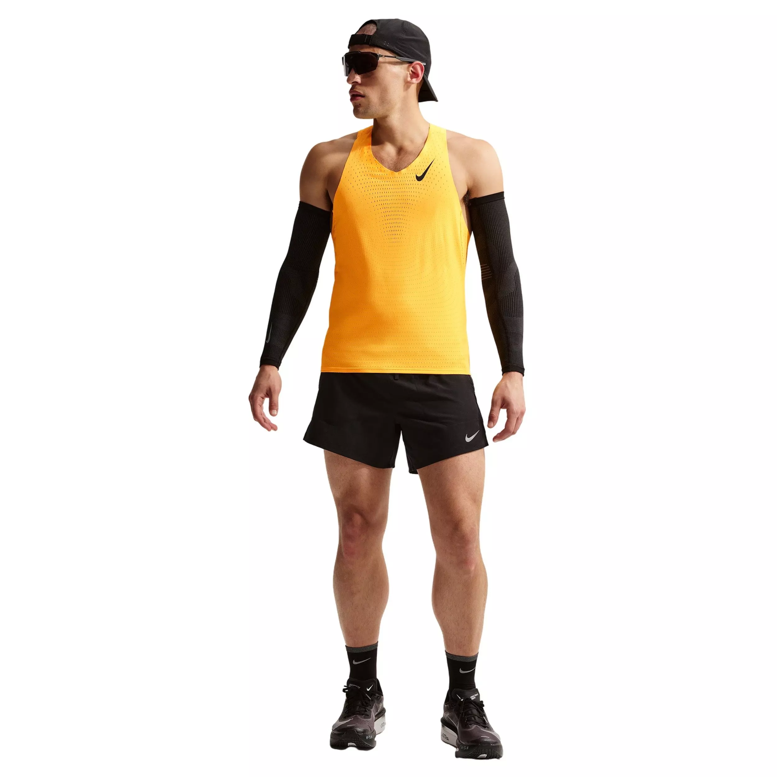 Nike Men's AeroSwift Dri-FIT ADV Running Singlet - Blue - ORANGE