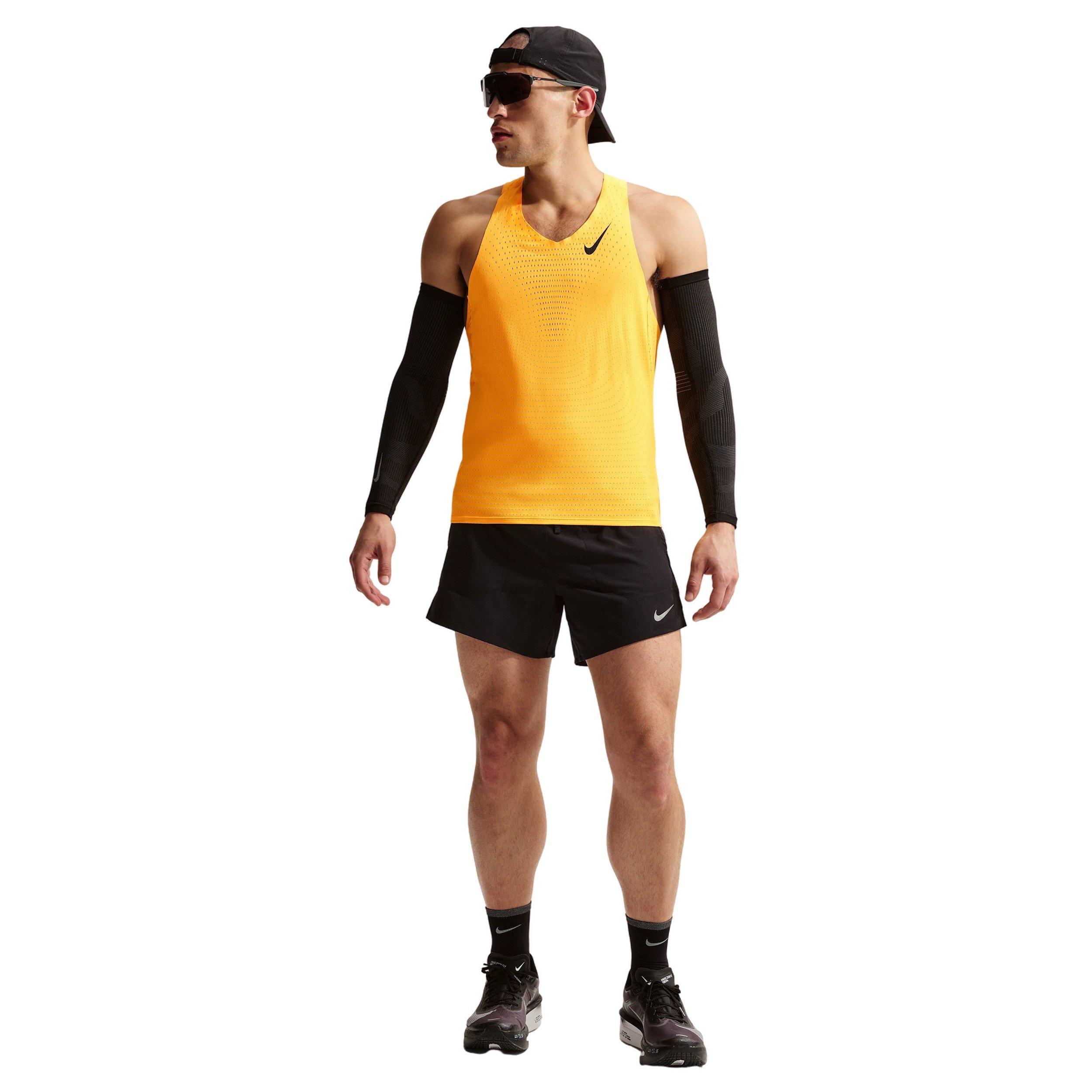 Nike Men's AeroSwift Dri-FIT ADV Running Singlet - ORANGE Thumbnail View 4