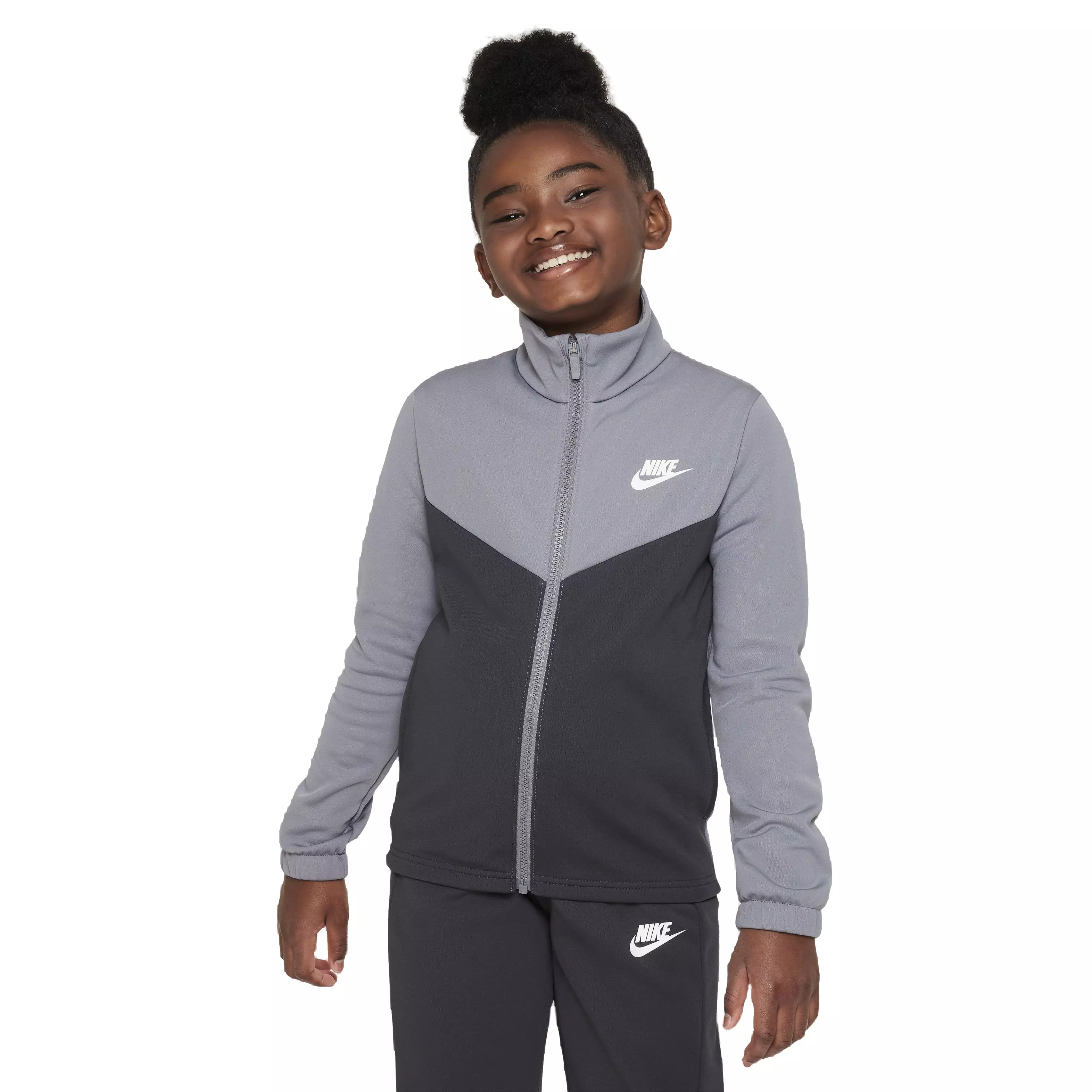 Nike Big Kids' Sportswear Full-Zip Tracksuit - Grey - GREY