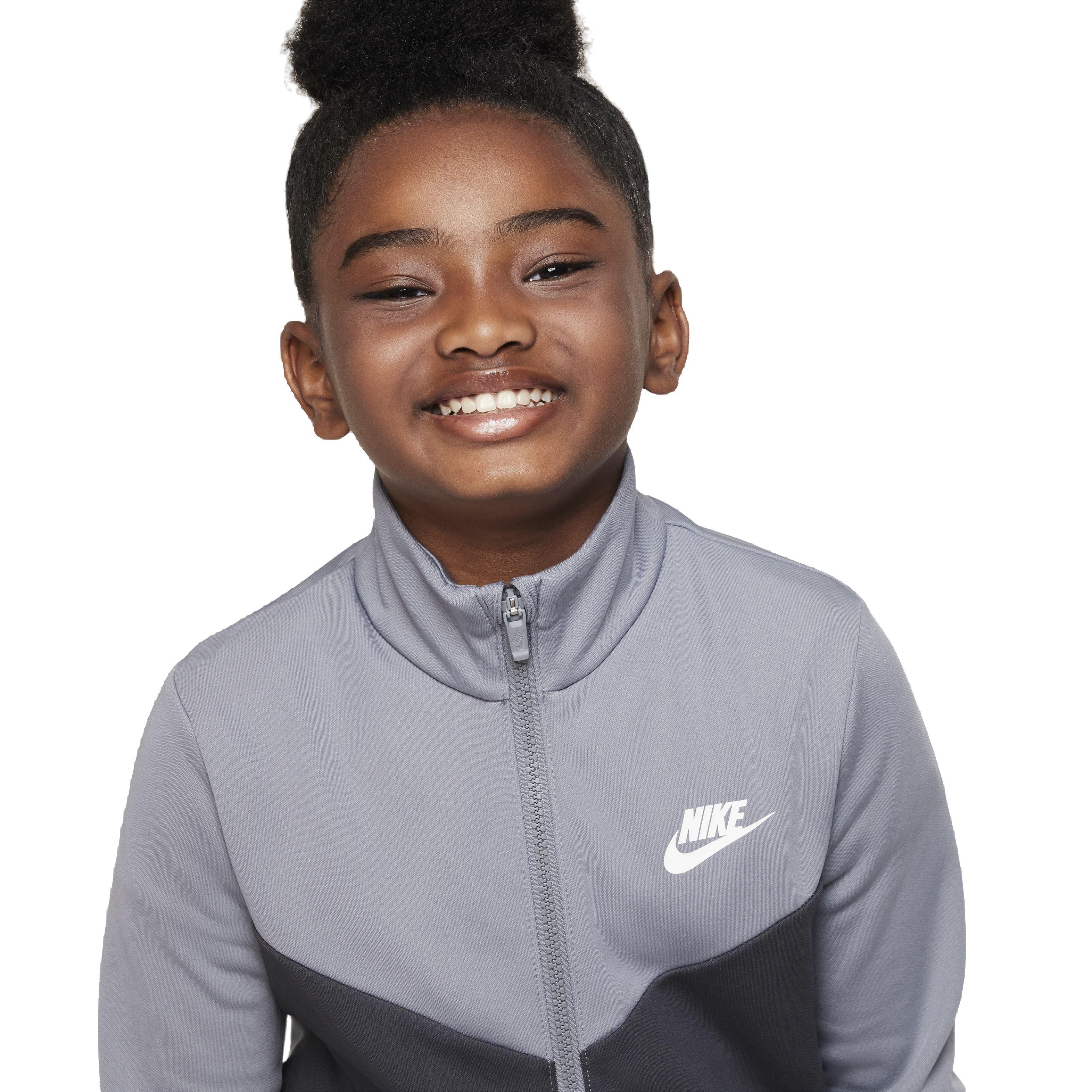 Nike Big Kids' Sportswear Full-Zip Tracksuit - Grey - GREY Thumbnail View 4