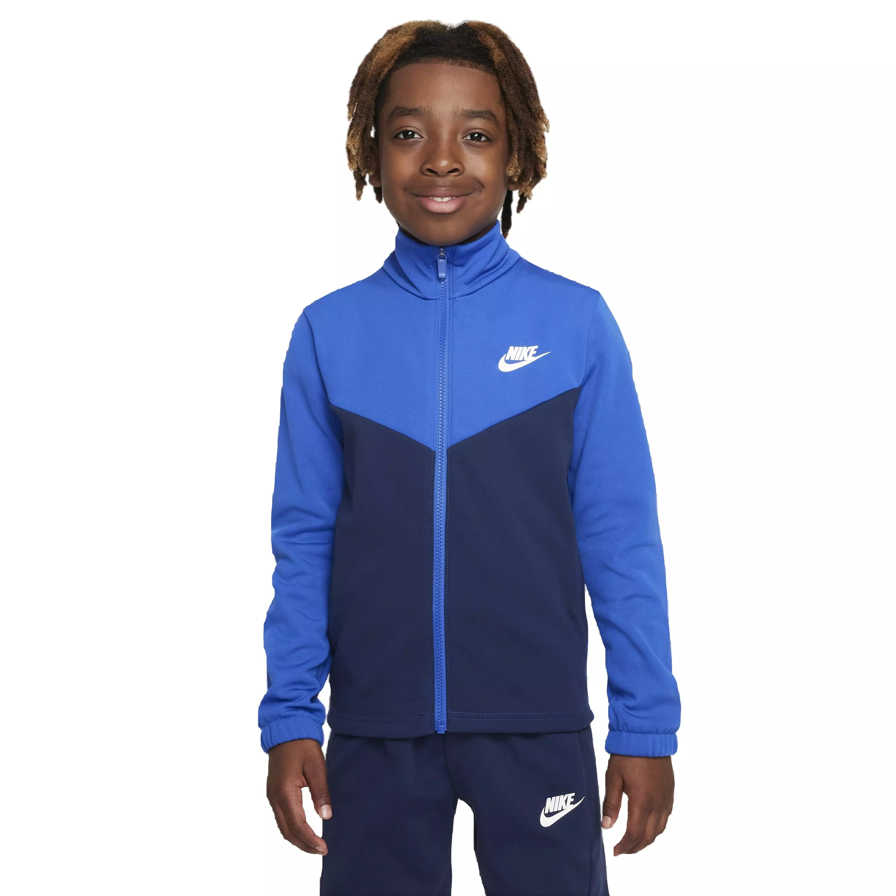 Nike Big Kids' Sportswear Full-Zip Tracksuit - Blue - BLUE