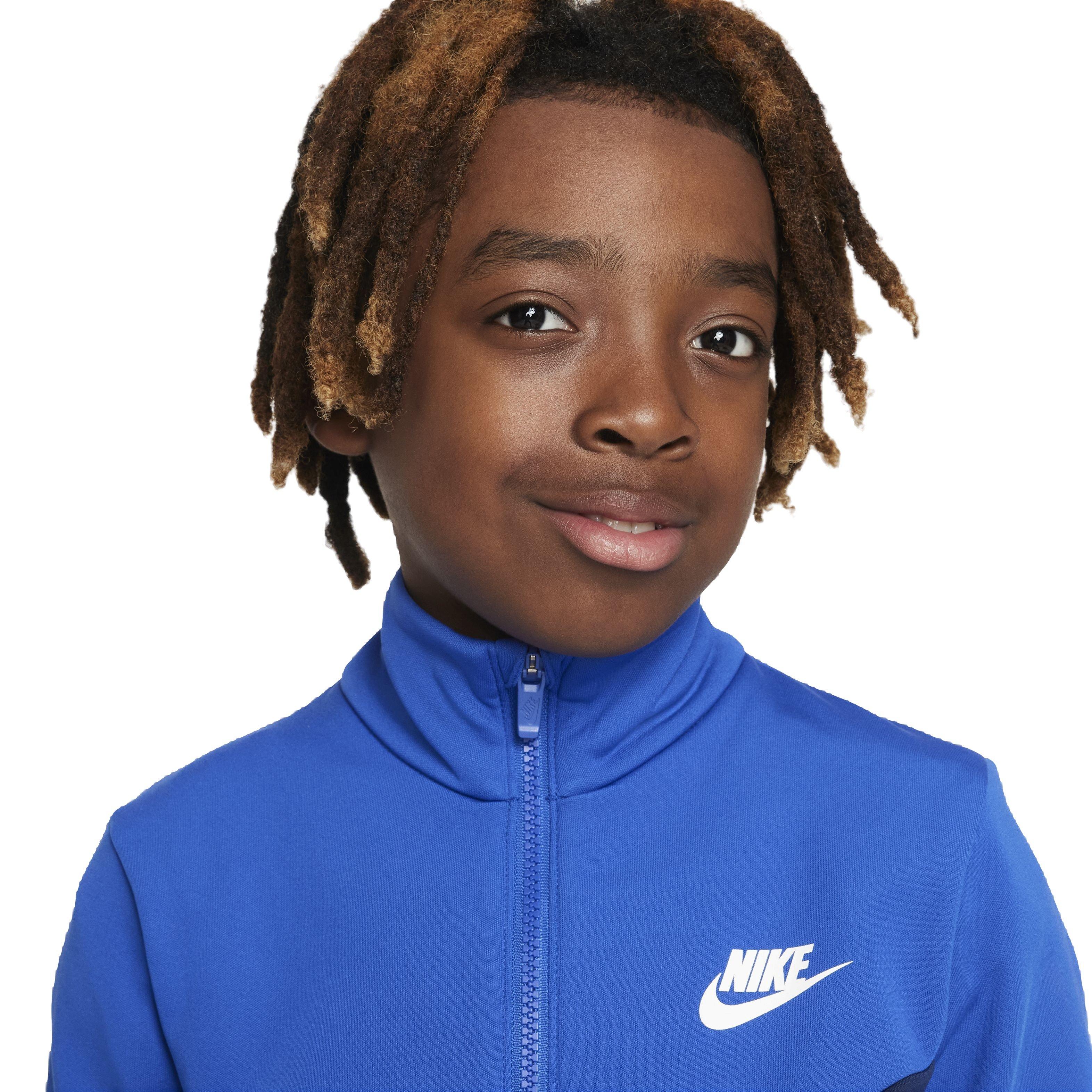 Nike Big Kids' Sportswear Full-Zip Tracksuit - Blue - BLUE Thumbnail View 4