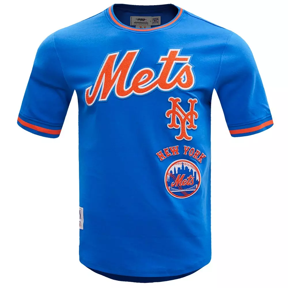 Pro Standard Men's MLB New York Mets Retro Classic Double Knit Tee -Royal/Orange - ROYAL/ORANGE