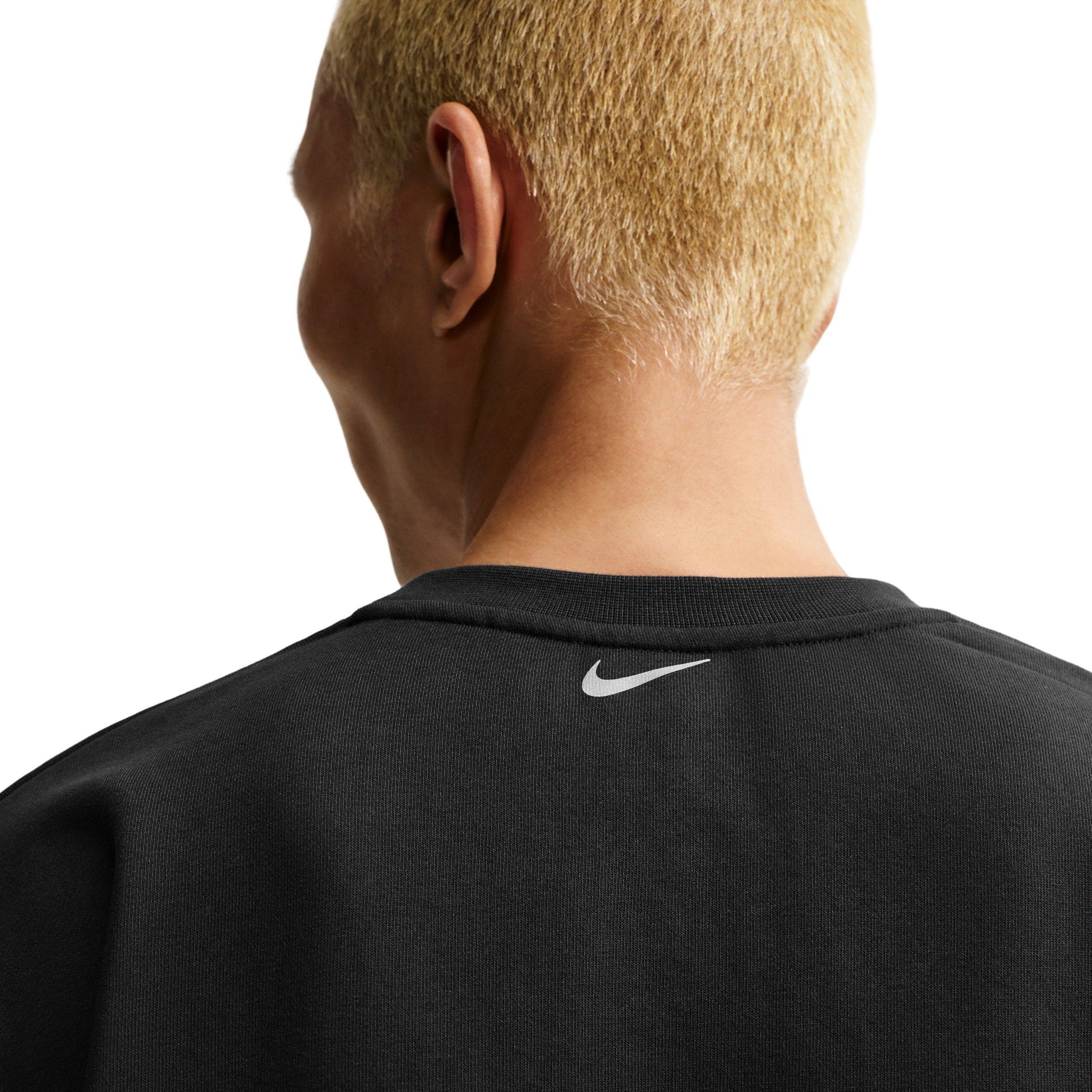 Nike Men's Retro Dri-FIT Crew-Neck Running Sweatshirt -Black - BLACK Thumbnail View 2