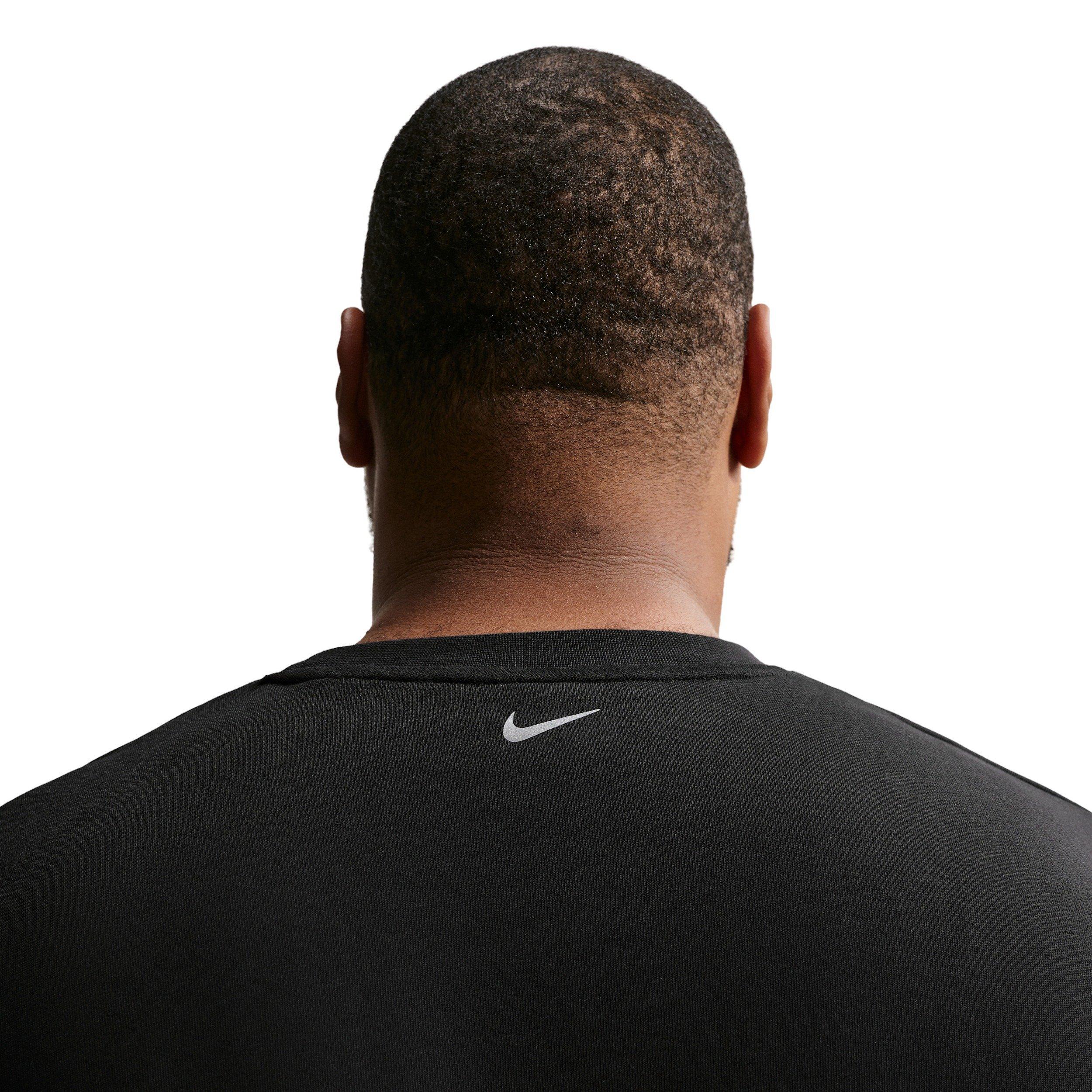 Nike Men's Retro Dri-FIT Crew-Neck Running Sweatshirt -Black - BLACK Thumbnail View 7