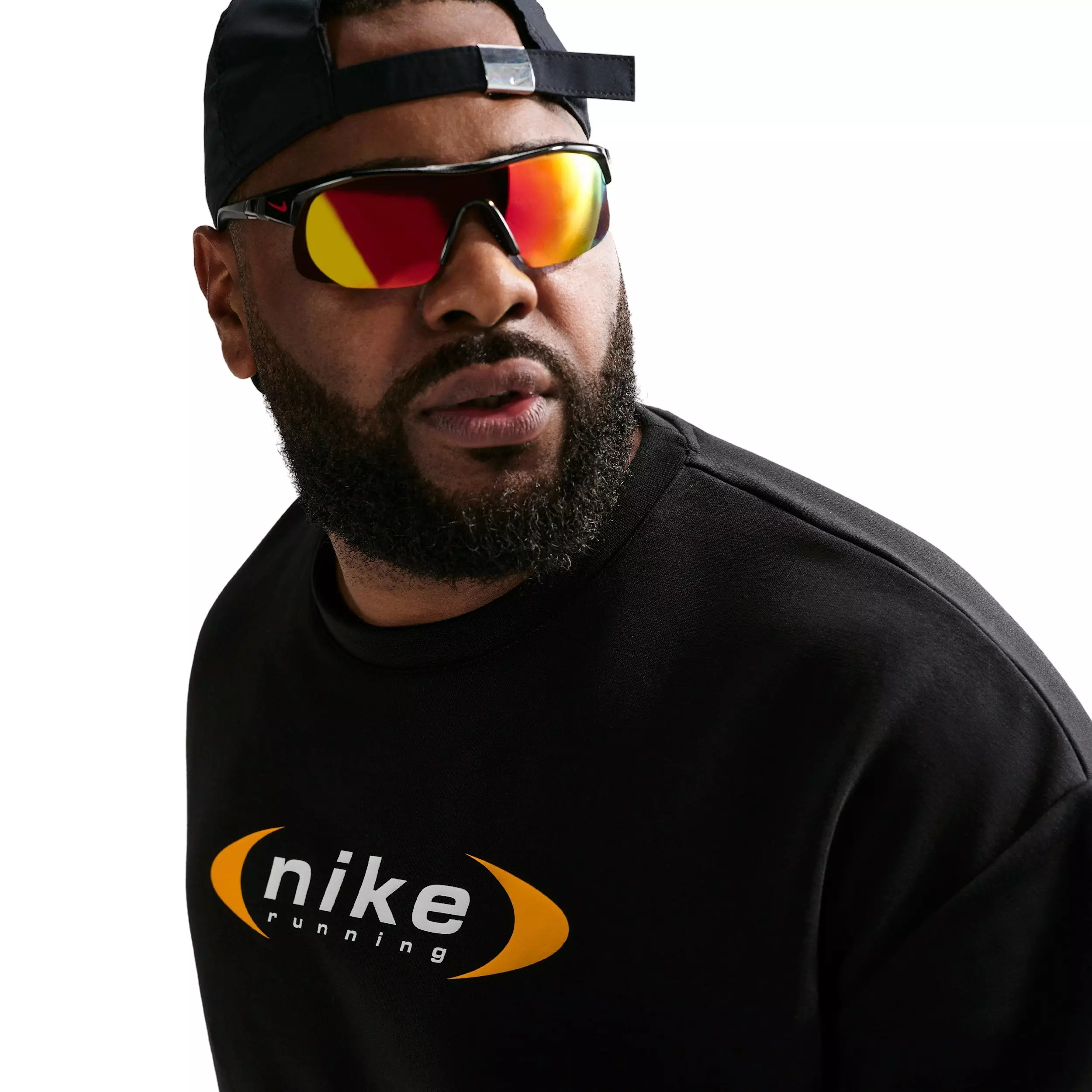 Nike Men's Retro Dri-FIT Crew-Neck Running Sweatshirt -Black - BLACK